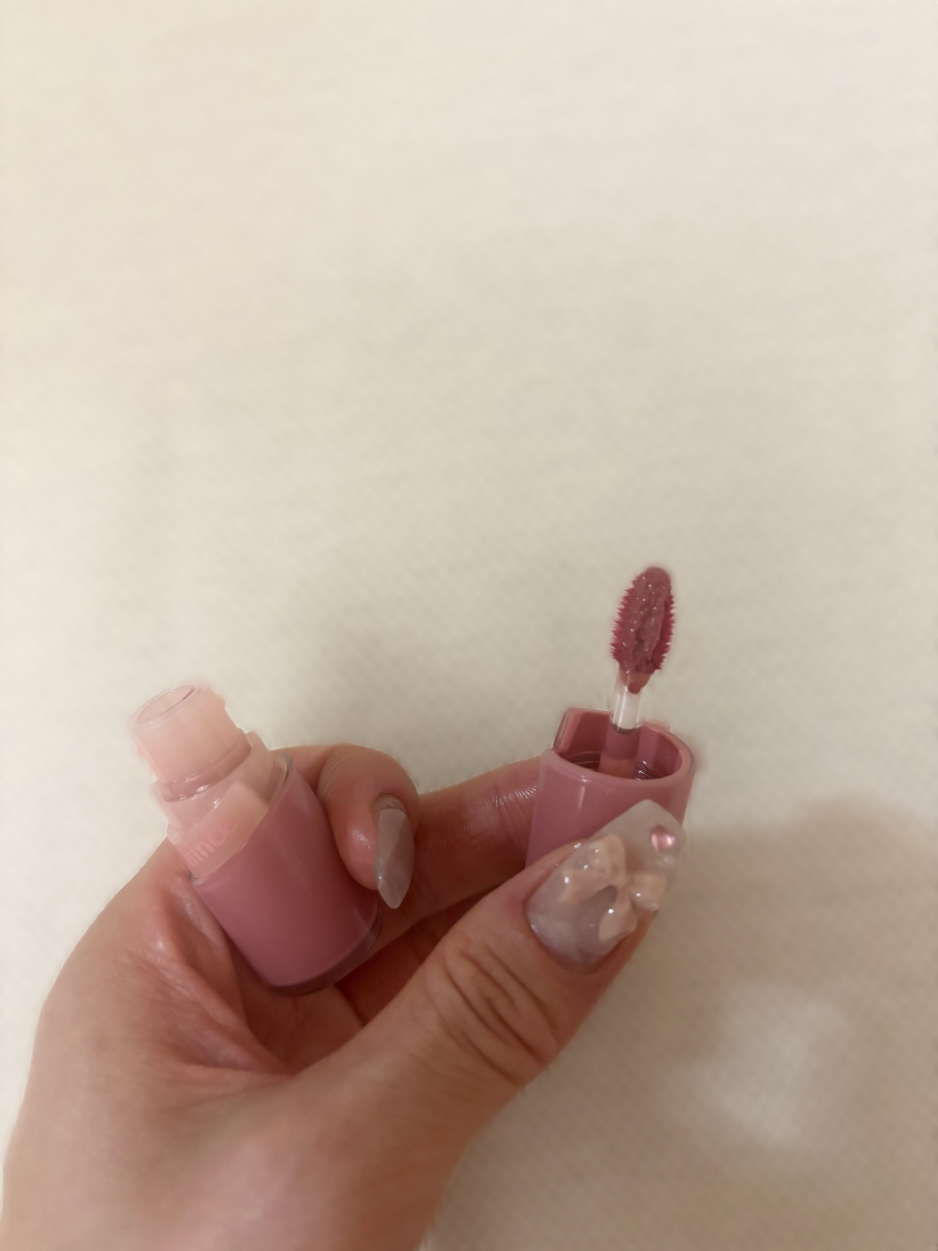 ロウグロウジェルティント R018 レアピーチ（ミニ）/hince/リップティントを使ったクチコミ（3枚目）