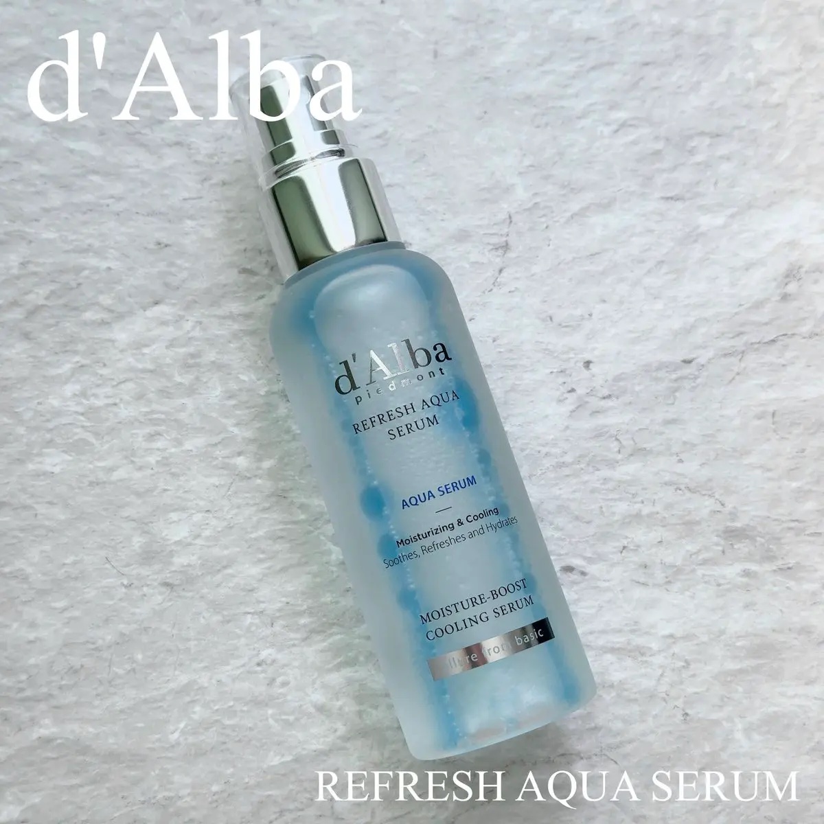 ダルバ ホワイトトリュフリフレッシュアクアセラムのクチコミ「🫧 d'Alba
REFRESH AQUA SERUM

黄色のノーマルに比べると心なしか
ひ.....」（1枚目）