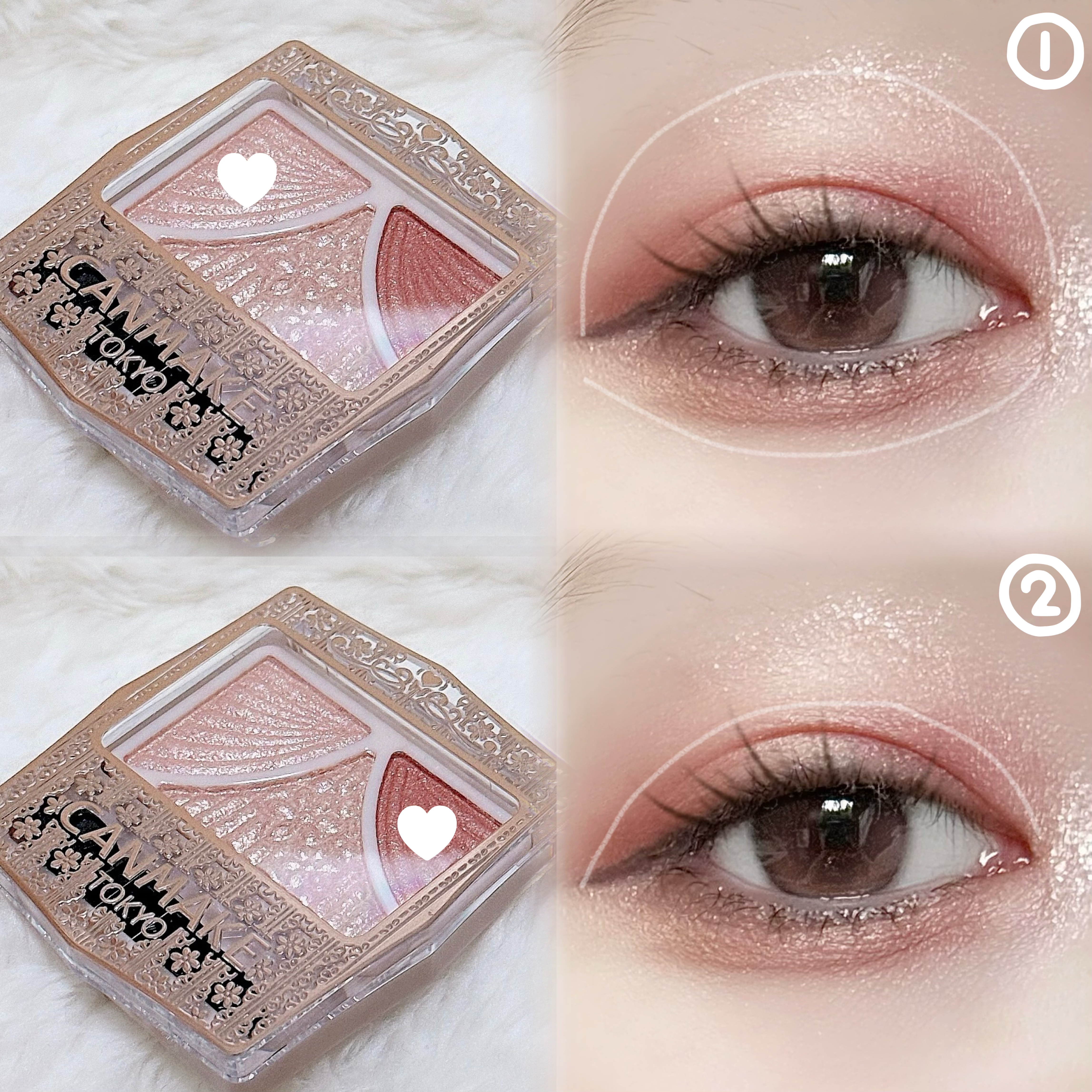 ジューシーピュアアイズ/キャンメイク/アイシャドウパレットを使ったクチコミ（2枚目）