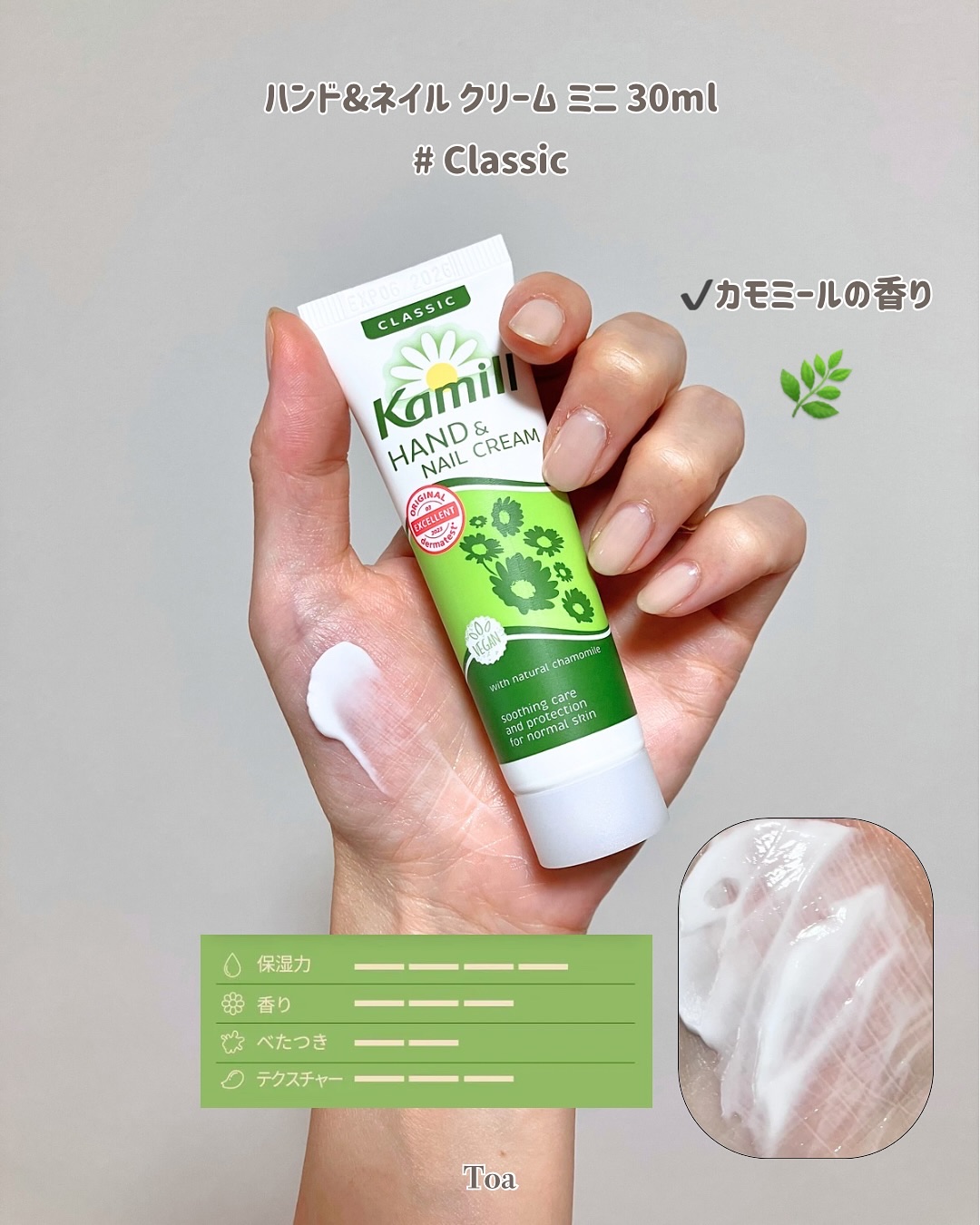 ハンド＆ネイルクリームミニ 企画セット30ml*5/カミール/その他キットセットを使ったクチコミ（2枚目）