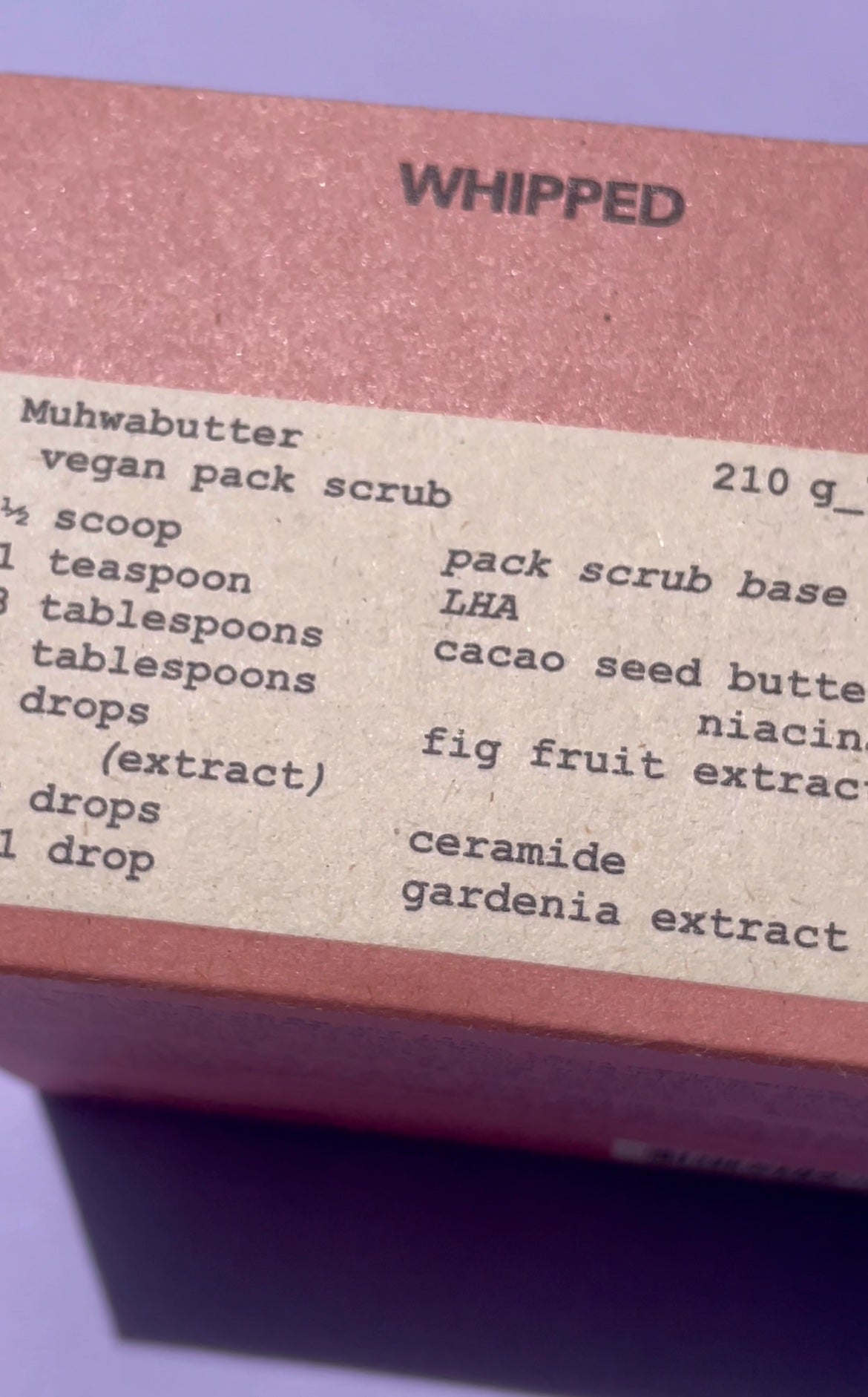 ホイップドヴィーガンパックスクラブ ムファバター(肌バリア機能回復)/WHIPPED/スクラブ・ゴマージュを使ったクチコミ(1枚目)