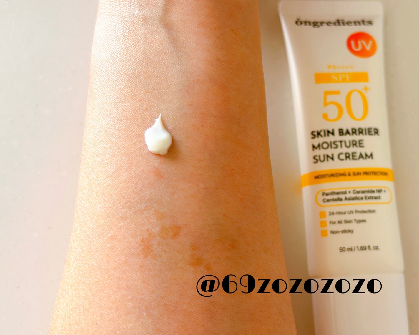 スキンバリアモイスチャーサンクリーム/Ongredients/日焼け止めクリームを使ったクチコミ(4枚目)