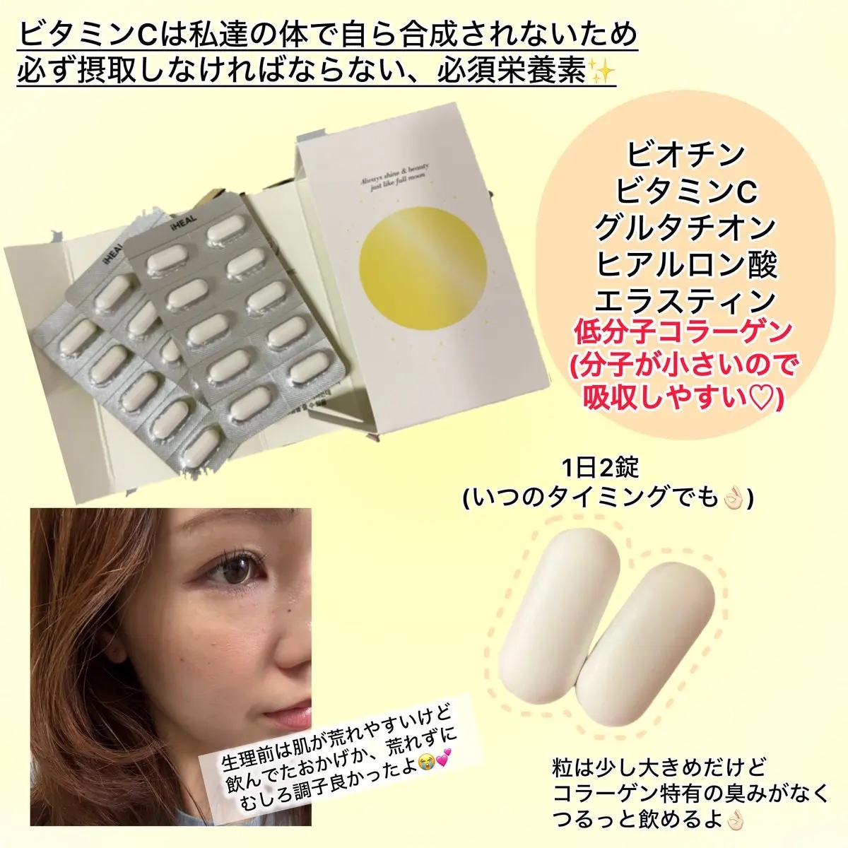 コラーゲンフォースキン/iHEAL/美容サプリメントを使ったクチコミ（2枚目）