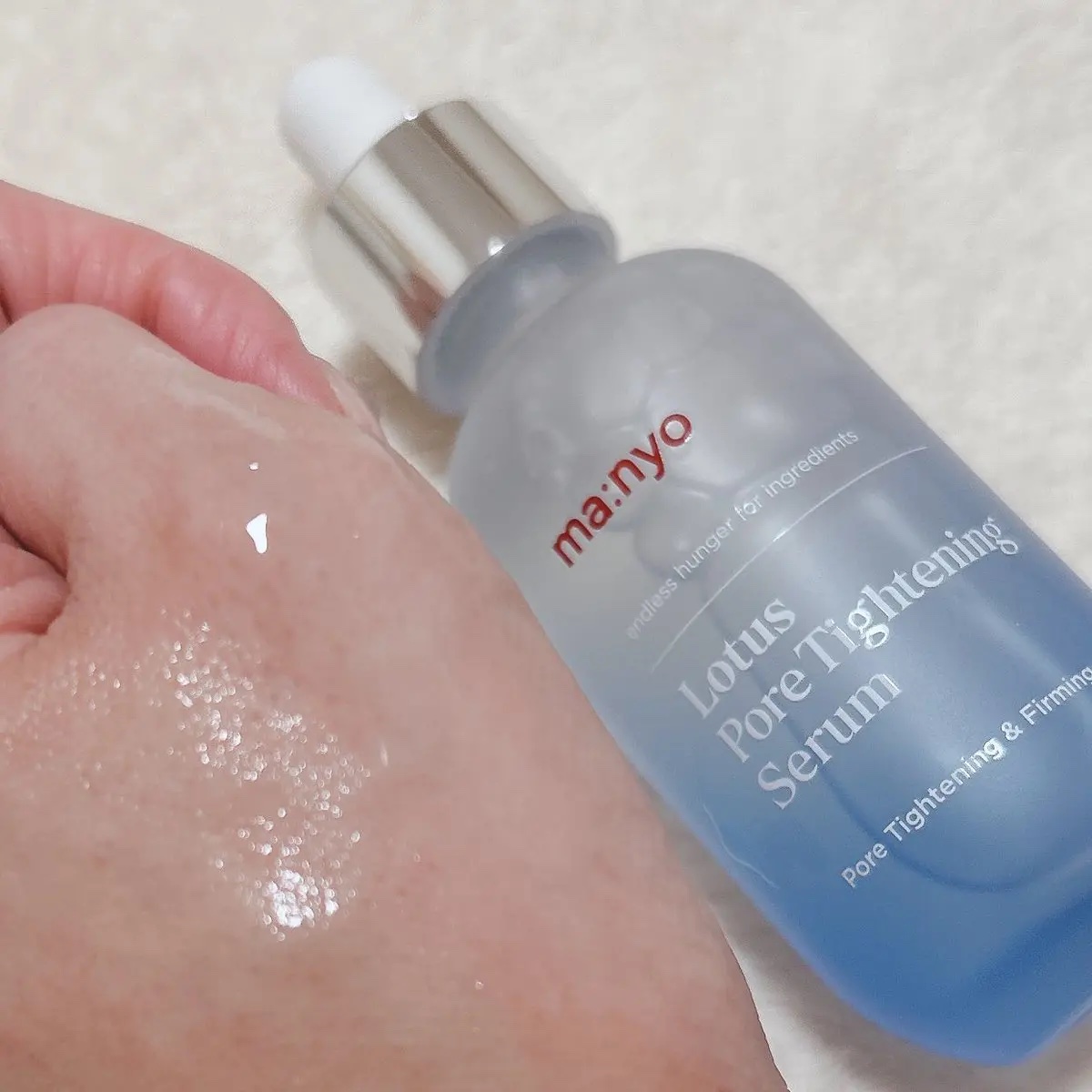 ロータスポアタイトニングセラム/manyo/美容液を使ったクチコミ（3枚目）