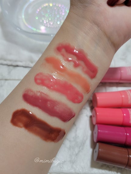 サンセットダズルグロスバーム/unleashia/リップグロスを使ったクチコミ(3枚目)