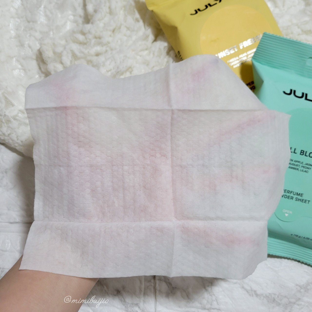 ジュライミー フレグランスパウダーシート フルブルーム/JUL7ME/ボディシートを使ったクチコミ（3枚目）