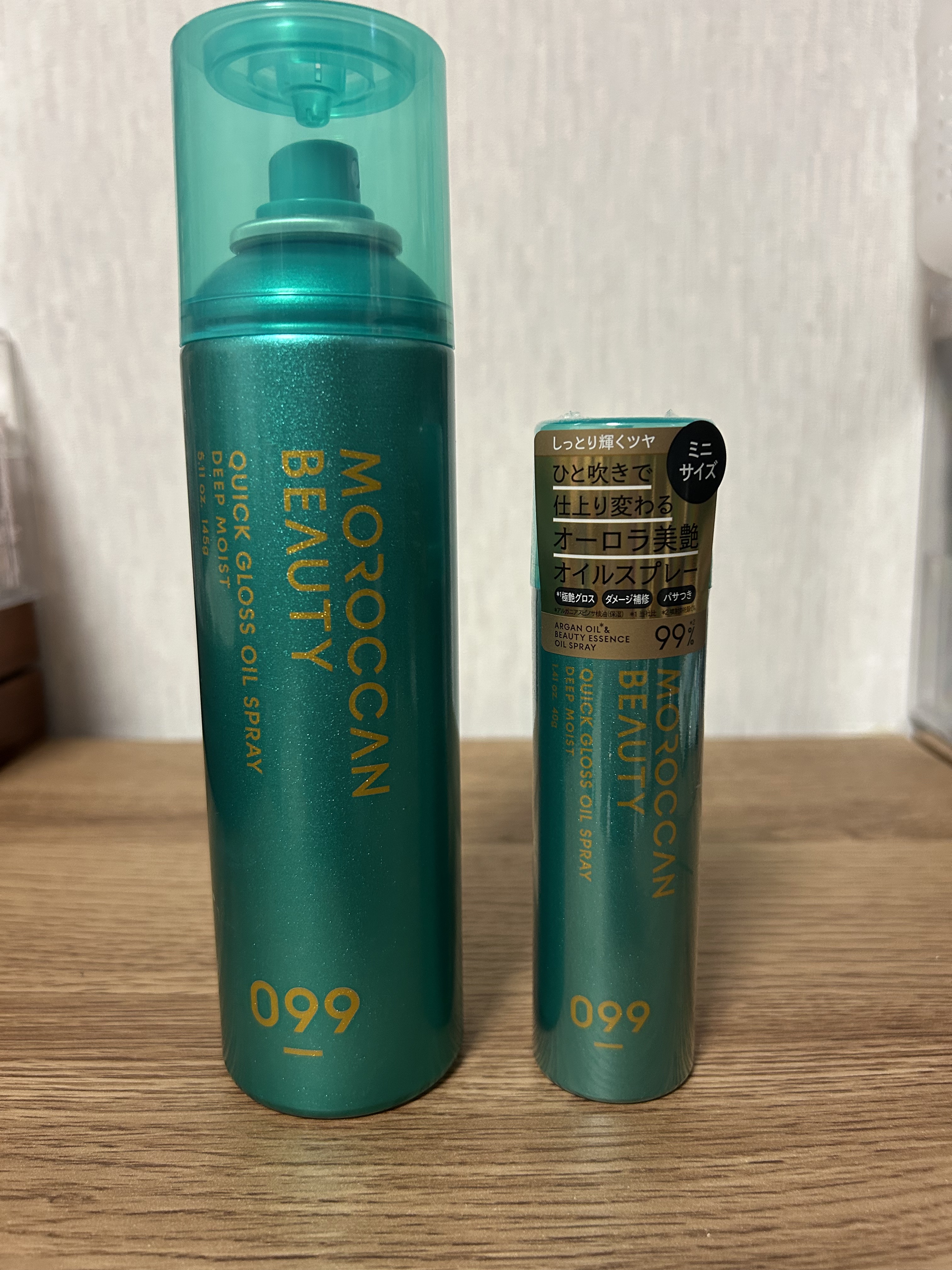 モロッカンビューティ ディープモイスト クイックグロス オイルスプレー ミニサイズ（40g）/モロッカンビューティ/ヘアスプレーを使ったクチコミ（1枚目）