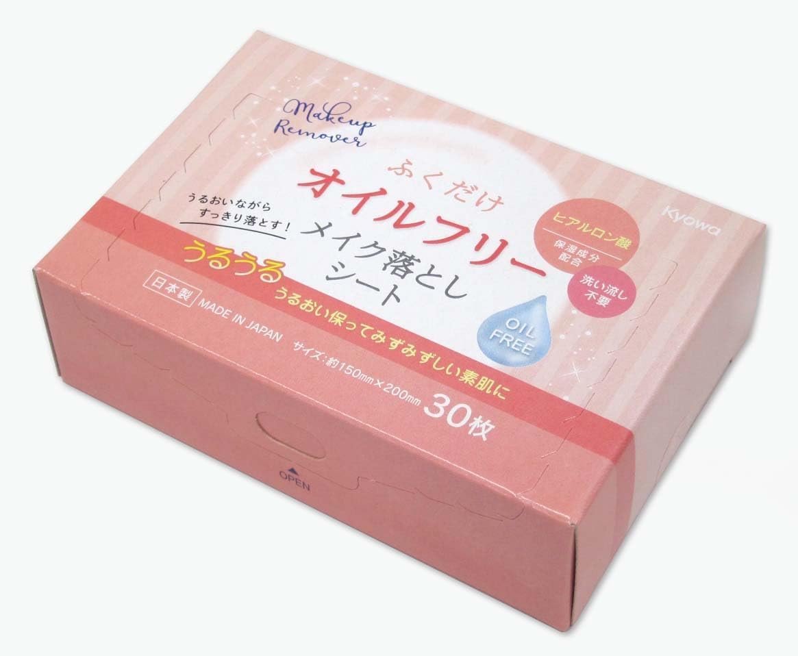 ふくだけオイルフリーメイク落としシート ヒアルロン酸配合 30枚入 協和紙工