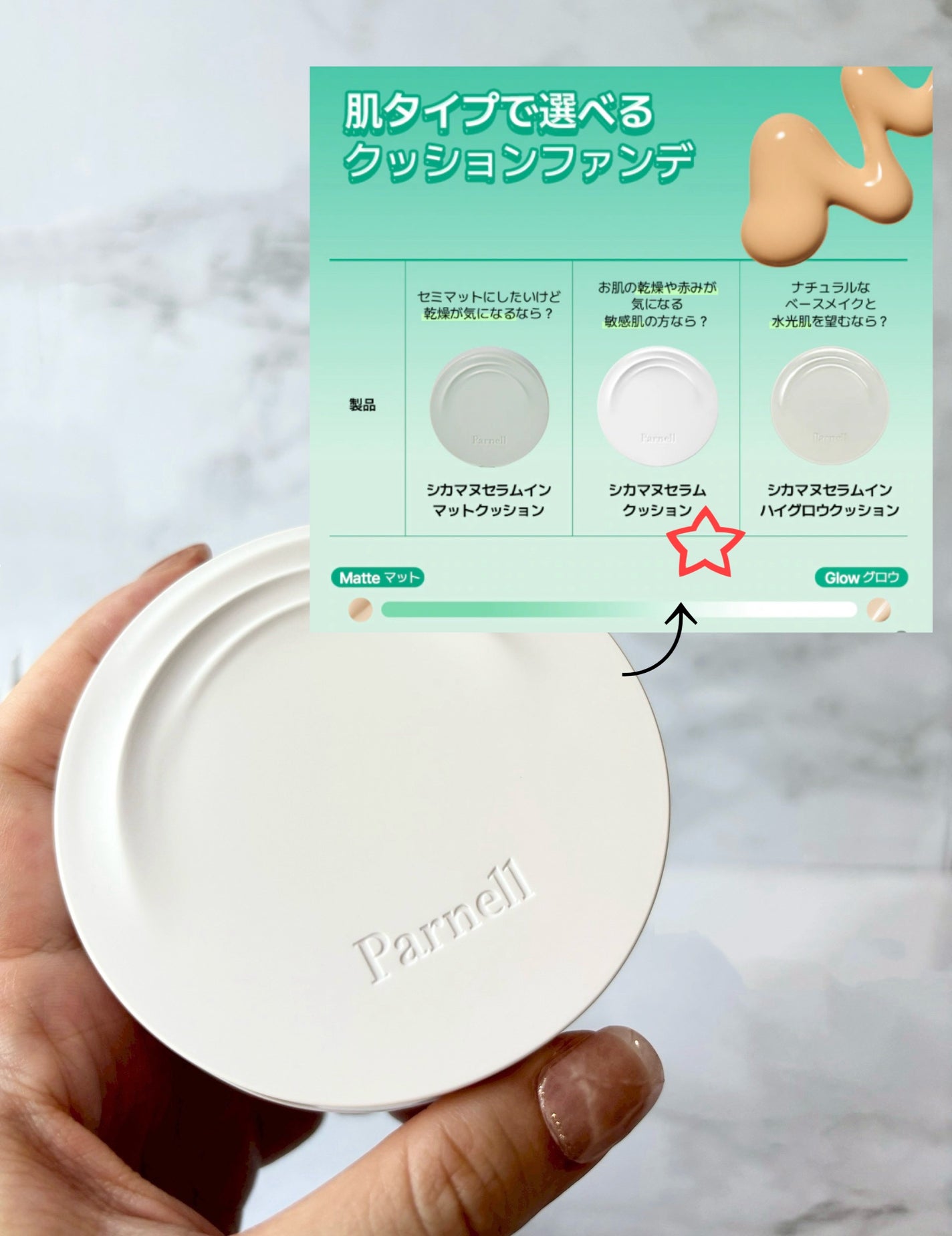 シカマヌ セラム クッションファンデ/parnell/クッションファンデーションを使ったクチコミ(3枚目)