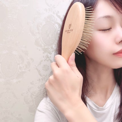 プレミアム FOXカッサ ウッド ヘアブラシ/SNOW FOX SKINCARE/メイクブラシを使ったクチコミ(1枚目)