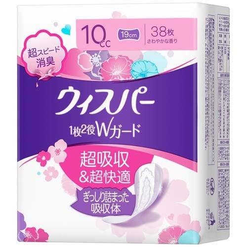 ウィスパー1枚2役Wガード さわやかな香り 10cc 吸水ケア (38枚入)