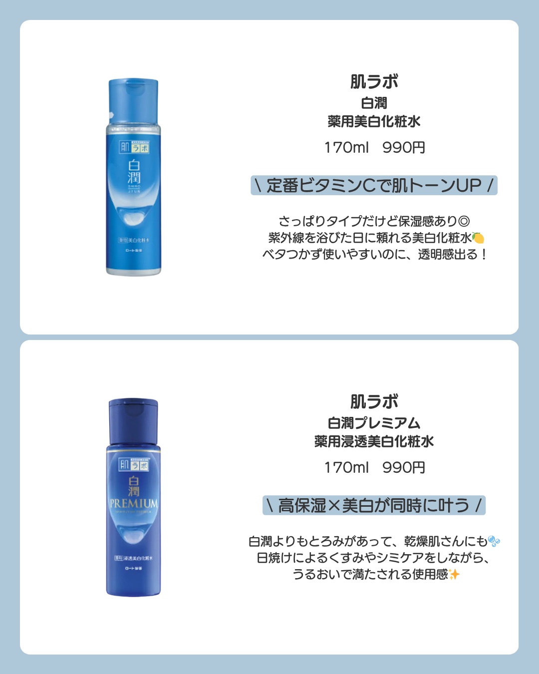 白潤プレミアム薬用浸透美白化粧水/肌ラボ/化粧水を使ったクチコミ（2枚目）