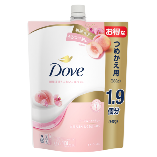 ダヴ　ボディウォッシュ ピーチ＆スイートピー つめかえ大（640g）