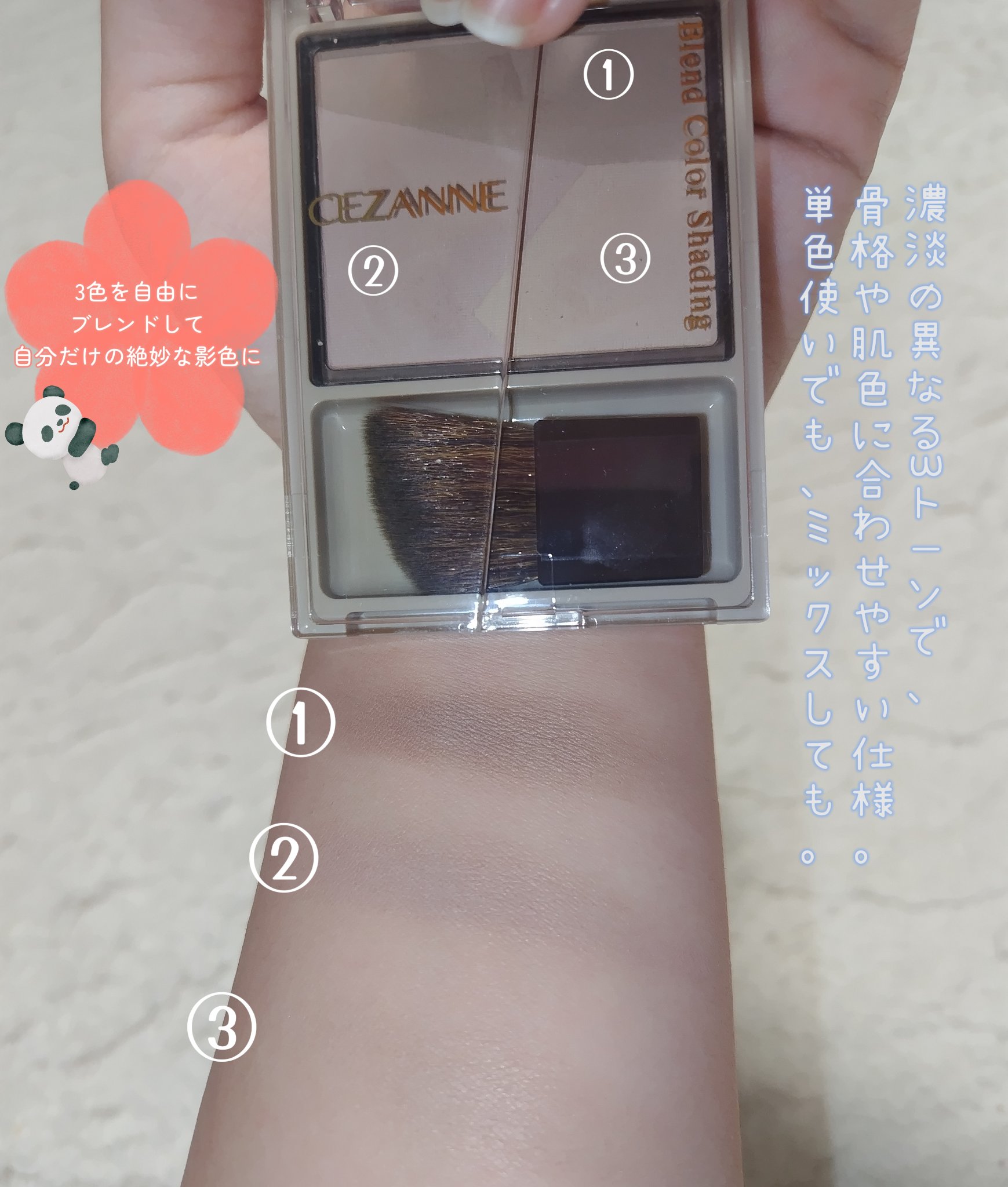 ブレンドカラーシェーディング/CEZANNE/シェーディングを使ったクチコミ（2枚目）