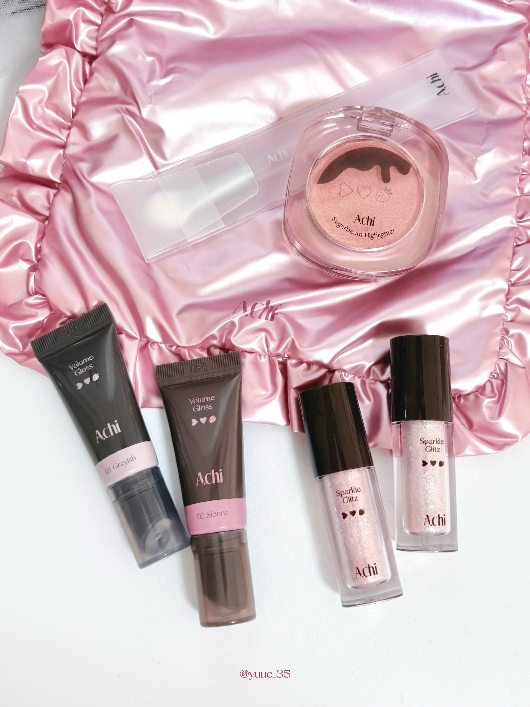 シュガービームハイライター/A.chi/パウダーハイライトを使ったクチコミ（2枚目）