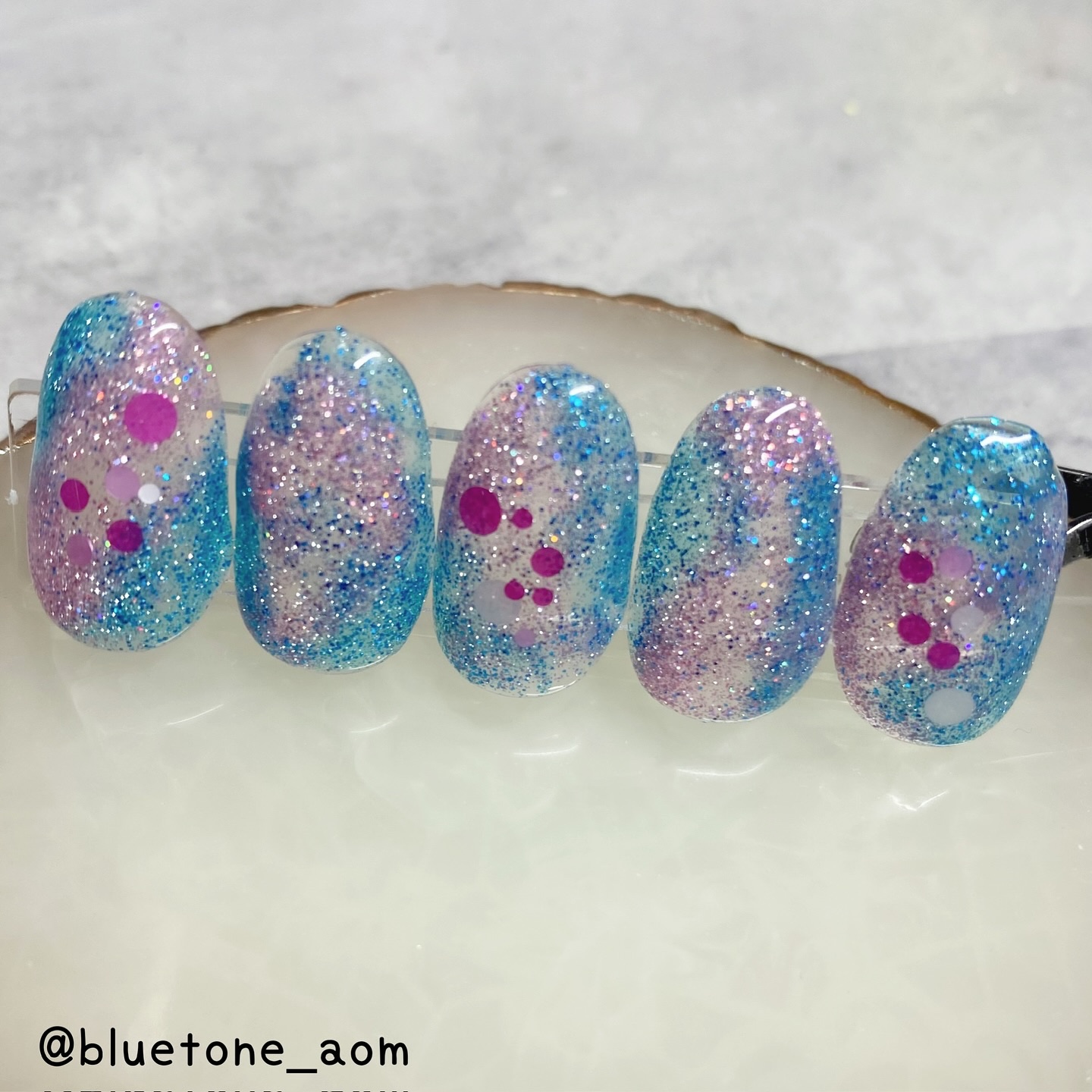 #ネイル,#セルフネイル,#ジェルネイル,#セルフジェルネイル,#フラッシュネイル,#かき氷ネイル,#夏ネイルのネイルデザイン