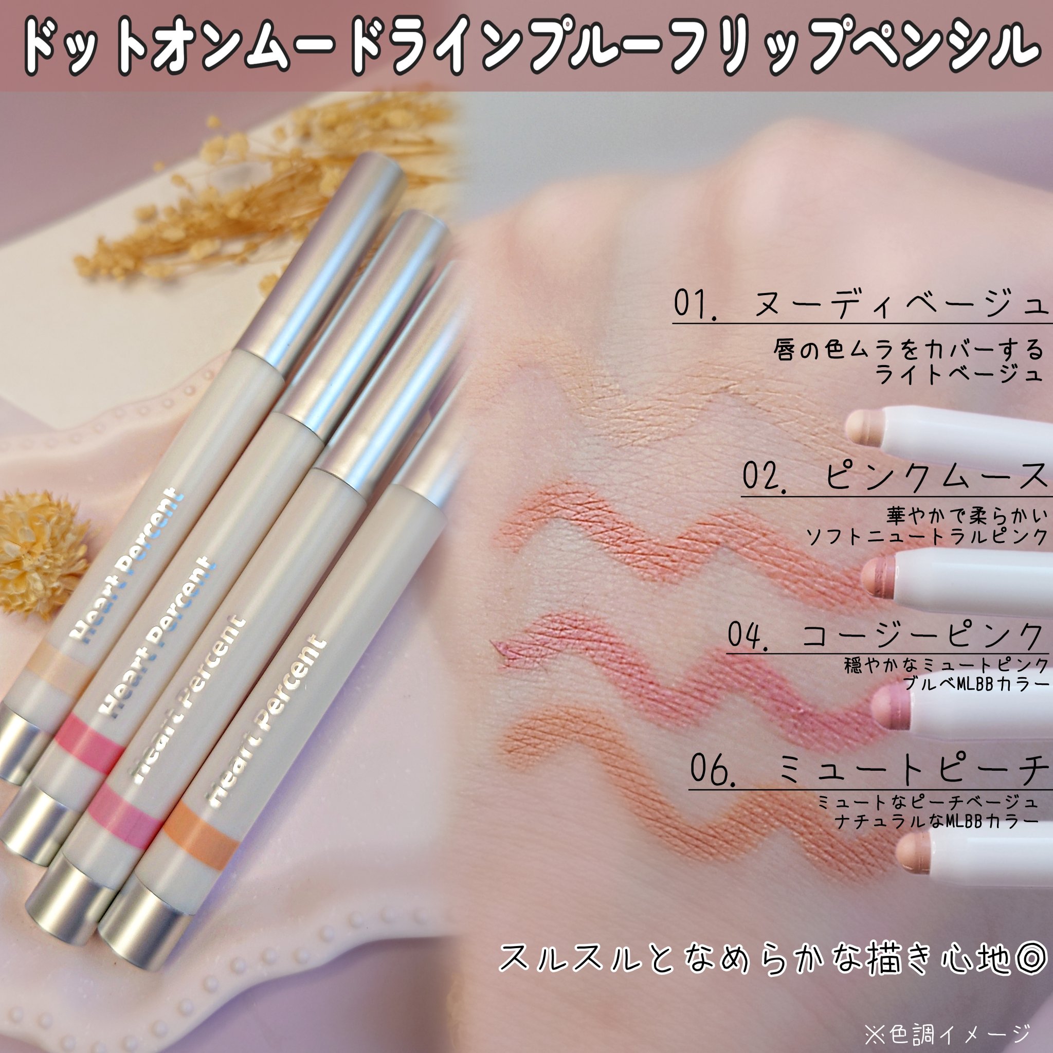 ドットオンムードワンウェイグロイティント/Heart Percent/リップティントを使ったクチコミ（2枚目）