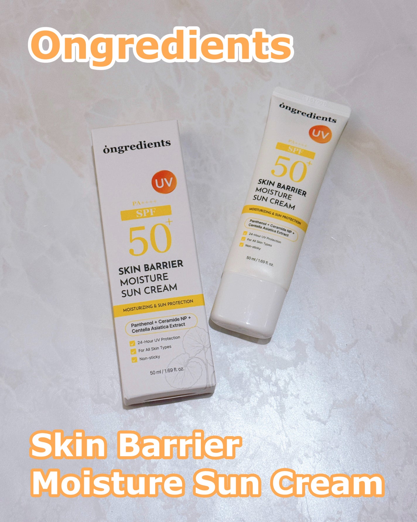 スキンバリアモイスチャーサンクリーム/Ongredients/日焼け止めクリームを使ったクチコミ(1枚目)