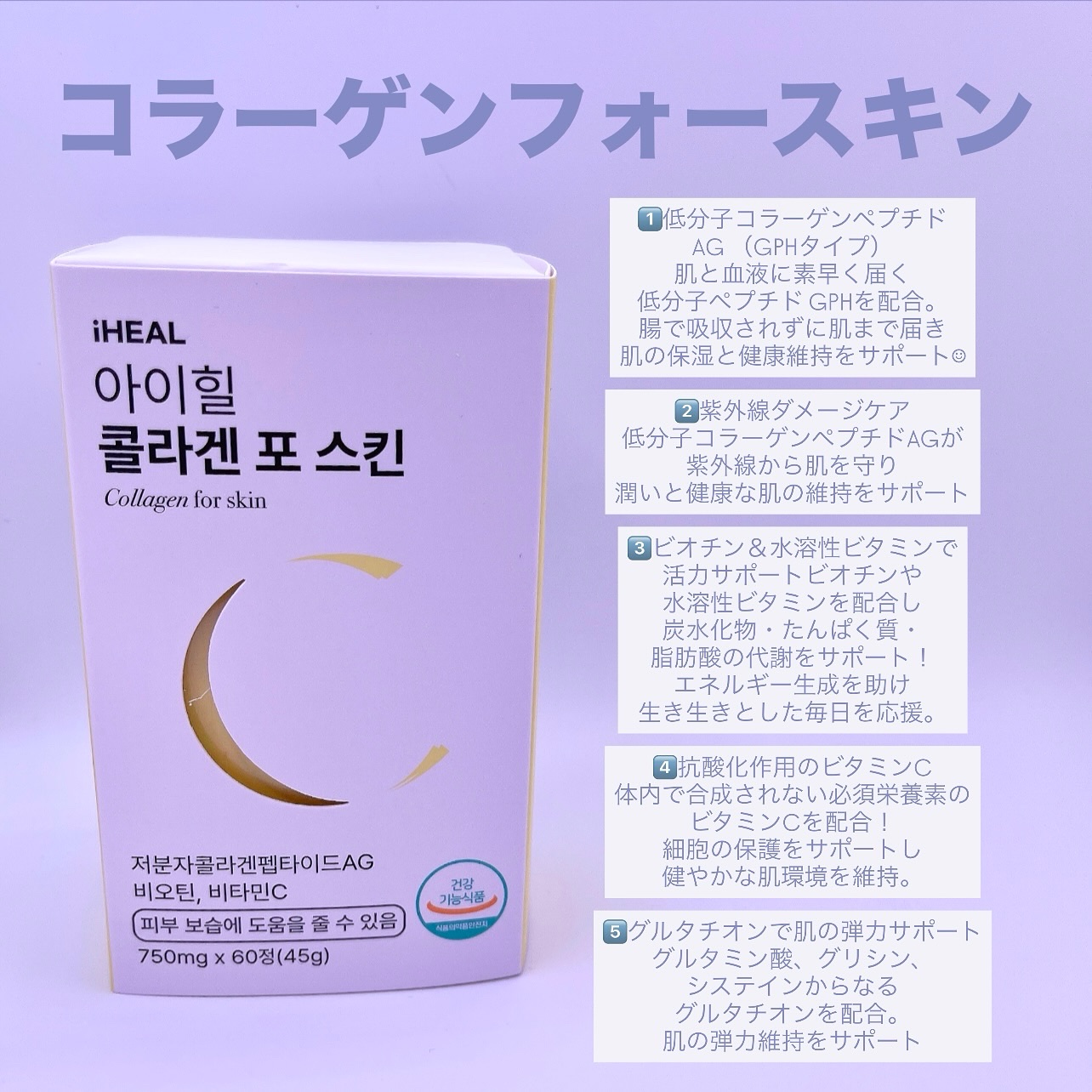 コラーゲンフォースキン/iHEAL/美容サプリメントを使ったクチコミ（3枚目）