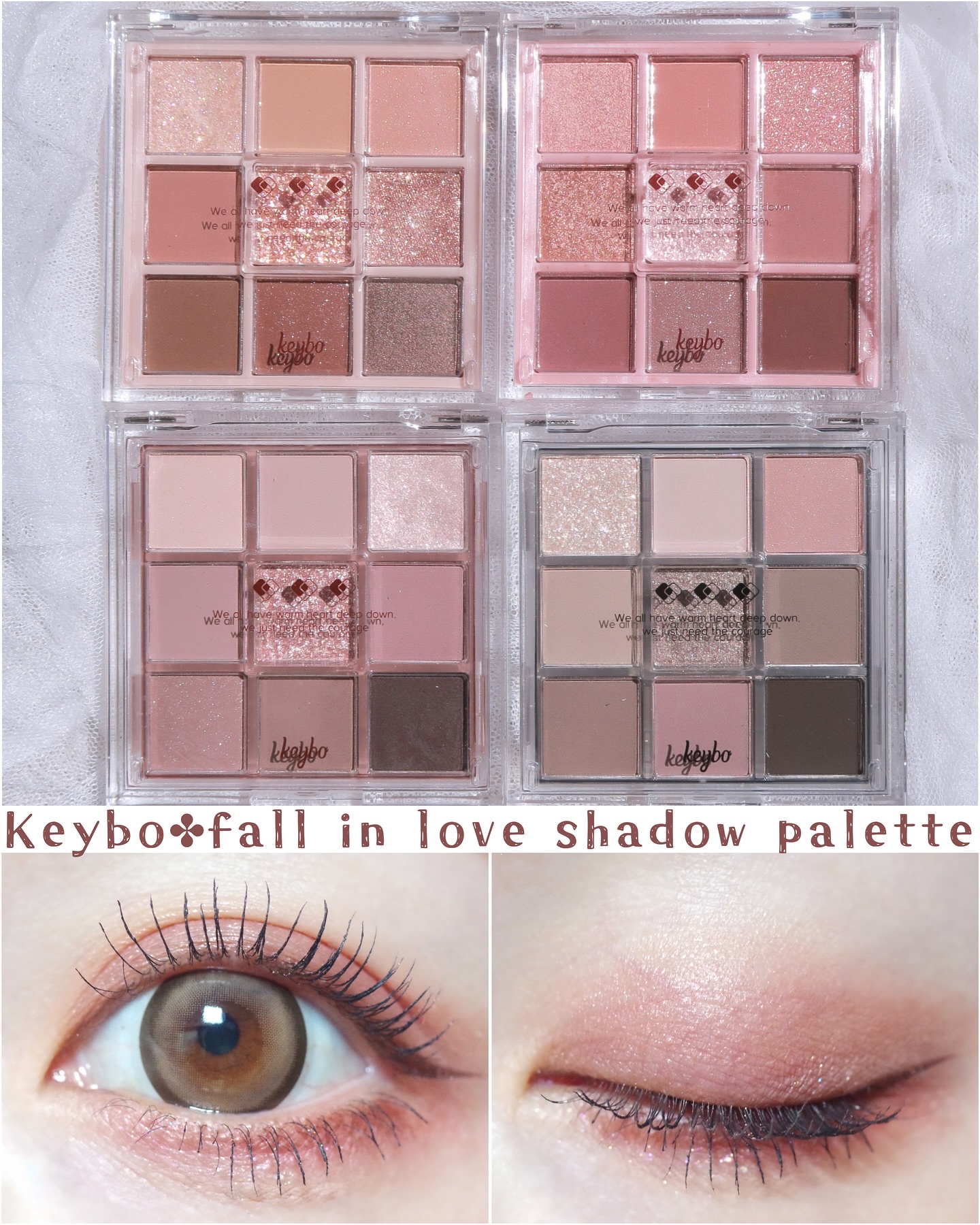 .

『keybo』
プランプリップが人気のkeyboから
発売されてるアイシャドウが最近お気に入り
ᐡɞ̴̶̷ ₃ ɞ̴̶̷ᐡ⸝꙳.˖

“fall in love shadow pallet”
▣01 mood brown
▣02 lo