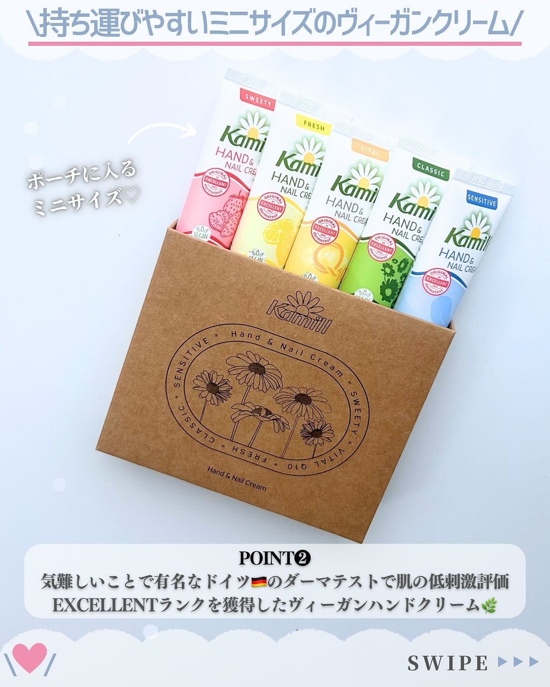 ハンド&ネイルクリームミニ 企画セット30ml*5/カミール/その他キットセットを使ったクチコミ(3枚目)