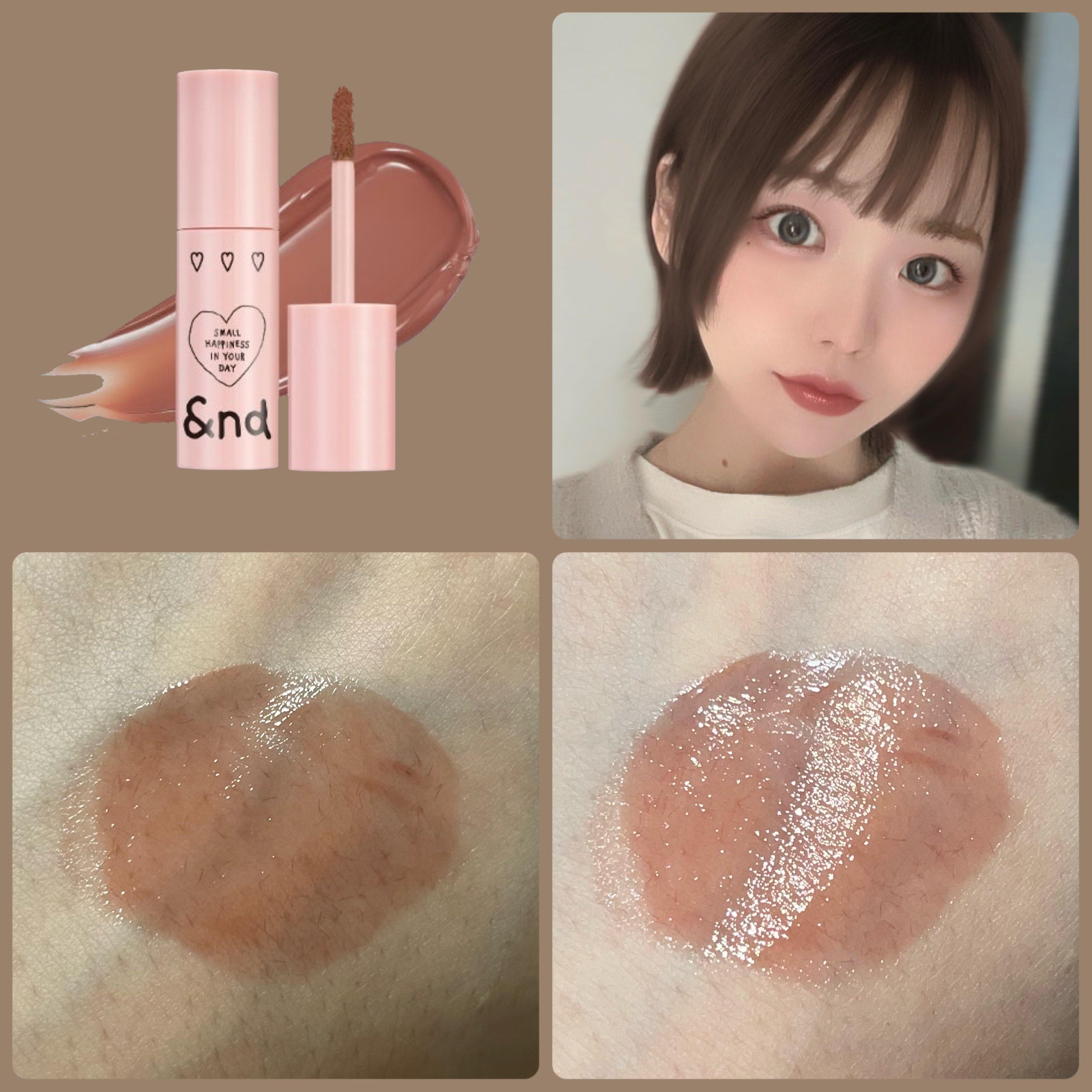 グラッシーボムティント/&nd by rom&nd/リップティントを使ったクチコミ（2枚目）