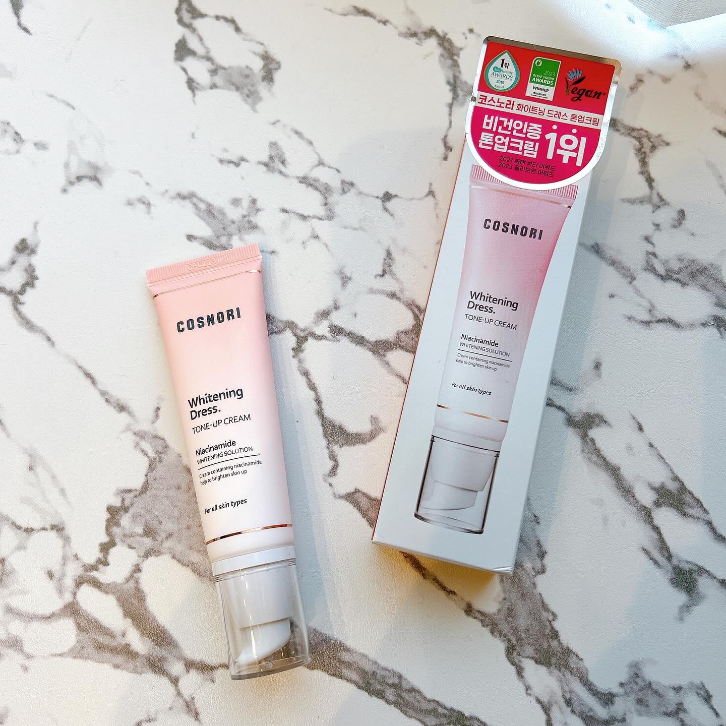 ホワイトニングドレストーンアップクリーム/COSNORI/化粧下地を使ったクチコミ（1枚目）