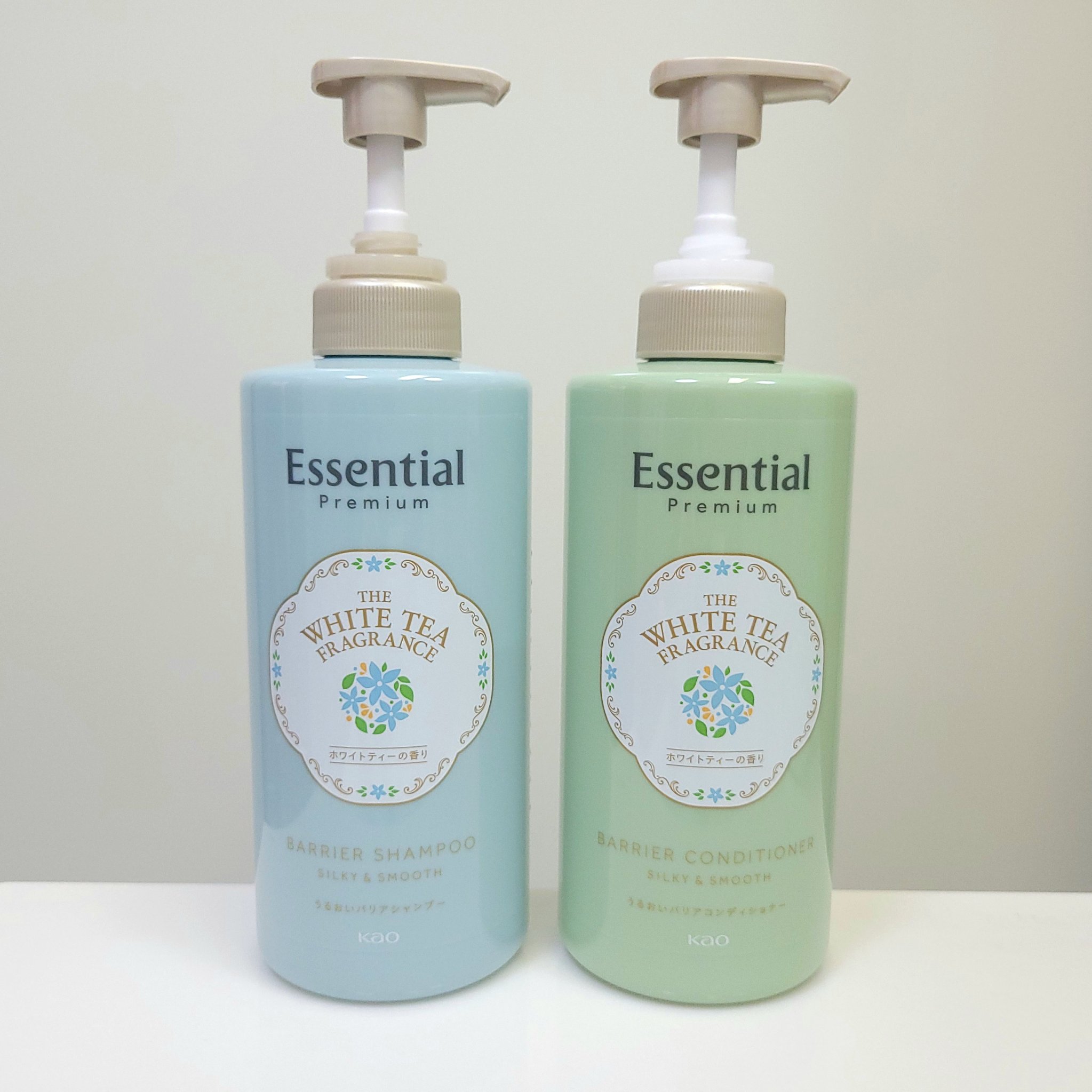エッセンシャル プレミアム　バリアシャンプー・コンディショナー　シルキー＆スムース  ホワイトティーの香り　ペアセット/エッセンシャル/シャンプー・コンディショナーを使ったクチコミ（1枚目）