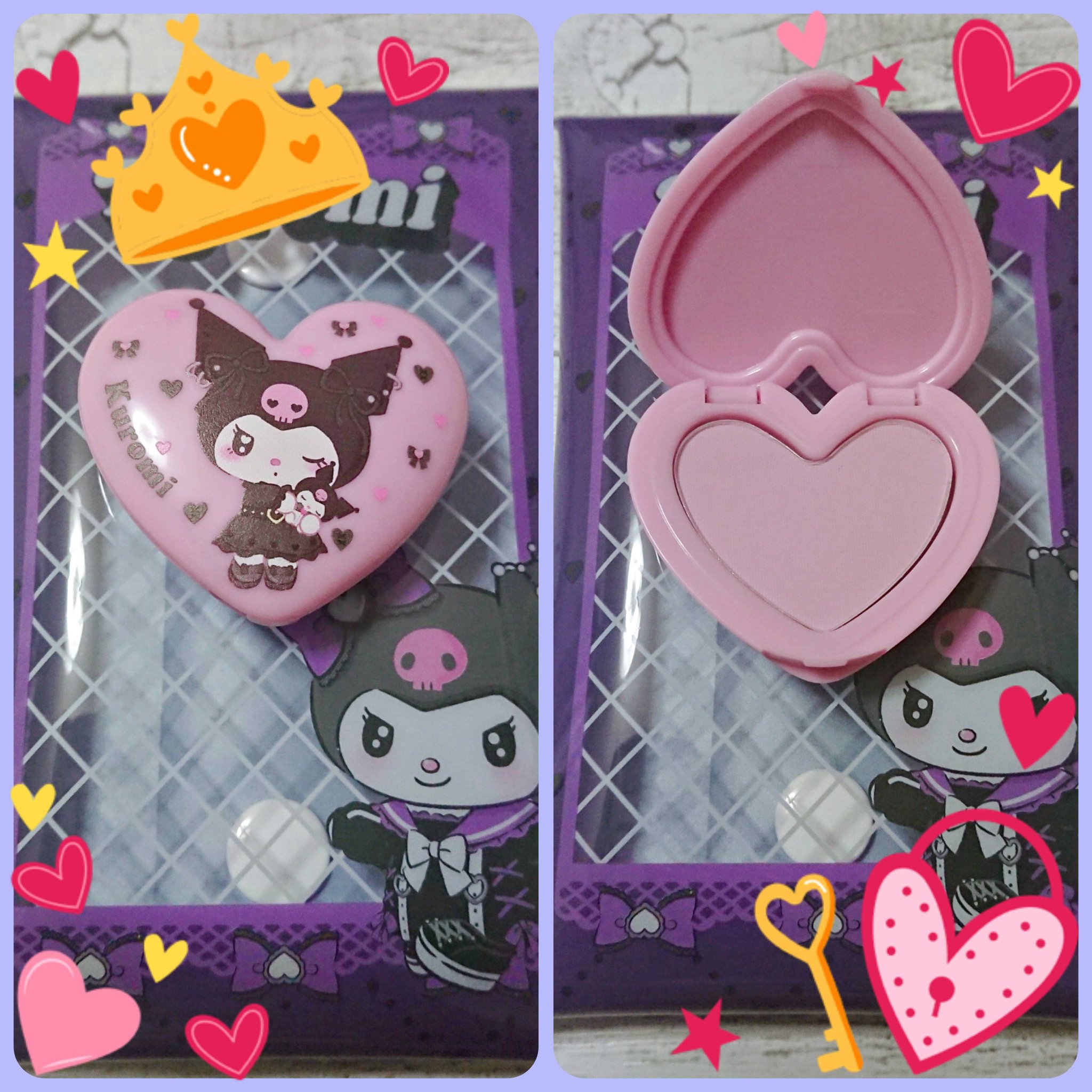 ポンデクルール　 サンリオキャラクターズ 　うるうるハートデザイン  マルチカラーパウダー クロミ  （カラー・かまってこあくまパープル）/Pon de Couleur/単色アイシャドウを使ったクチコミ（1枚目）