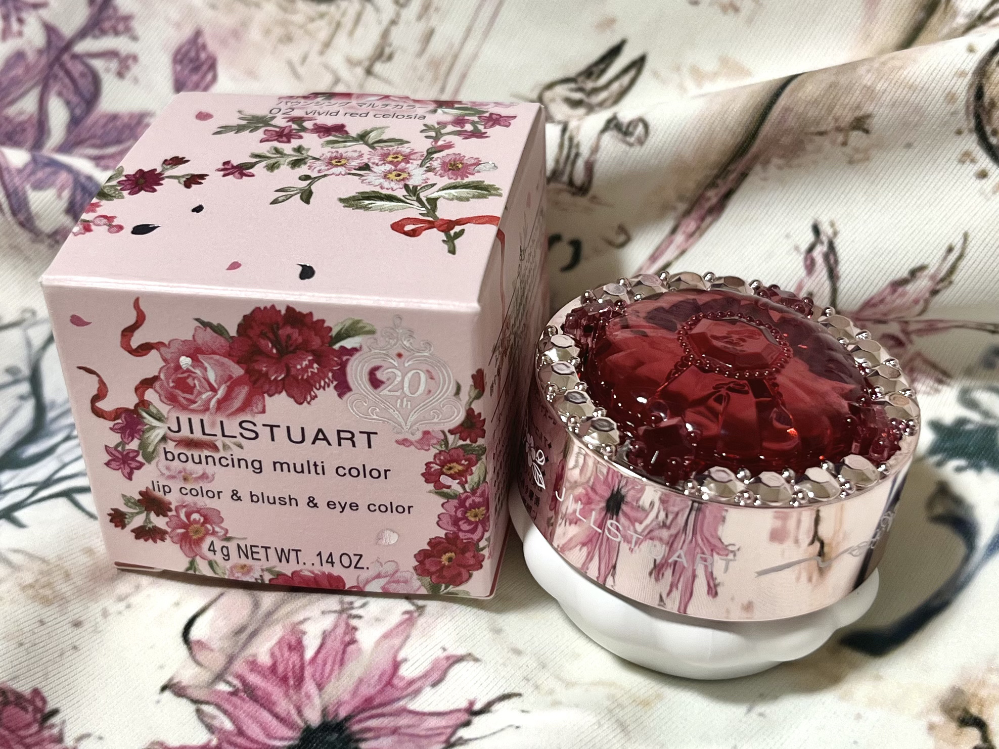 ジルスチュアート バウンシング マルチカラー 02 vivid red celosia/JILL STUART/ジェル・クリームチークを使ったクチコミ（1枚目）