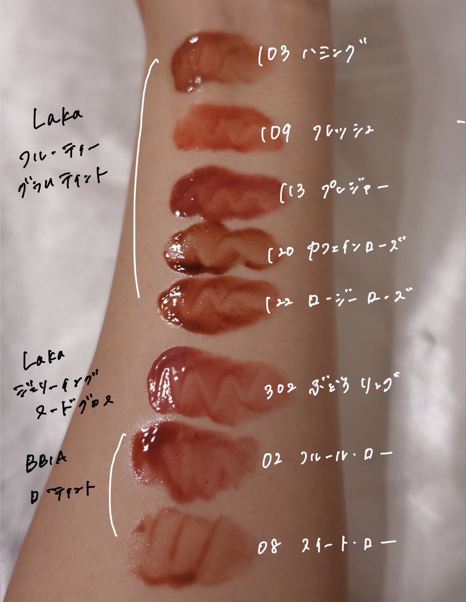 ジェリーイングヌードグロス/Laka/リップグロスを使ったクチコミ（2枚目）