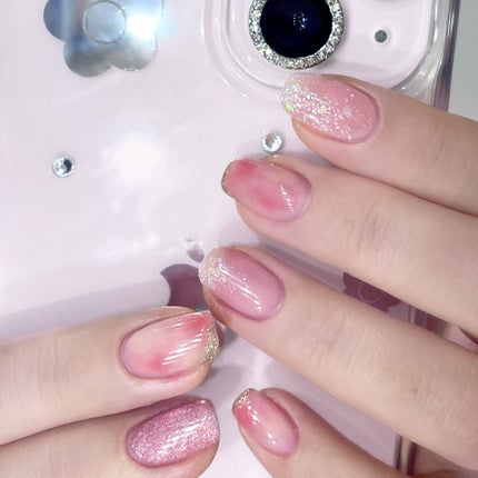 #桃ネイル,#セルフネイルのネイルデザイン