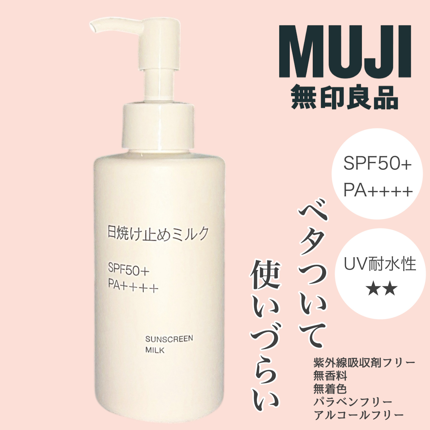 日焼け止めミルク 150g/無印良品/日焼け止めミルクを使ったクチコミ（1枚目）