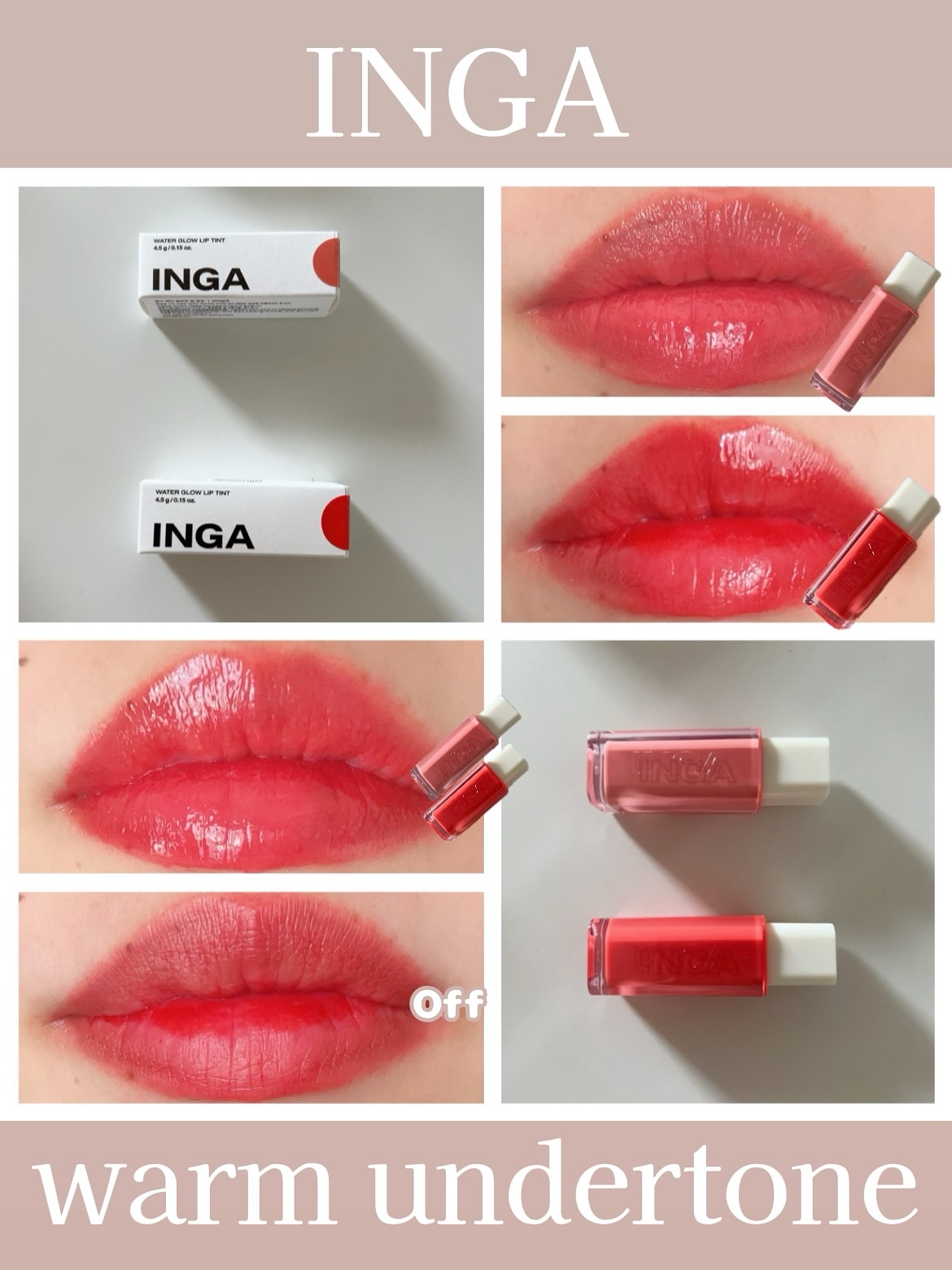 ウォーターグローリップティント 06 ヌードジンジャー（Nude Ginger）/INGA/リップティントを使ったクチコミ（2枚目）