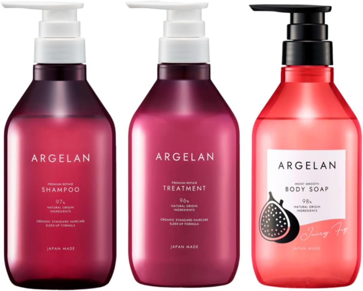 アルジェラン ARGELAN プレミアムリペアシャンプー＆トリートメント＋モイストスムース ジューシーフィグボディソープセット