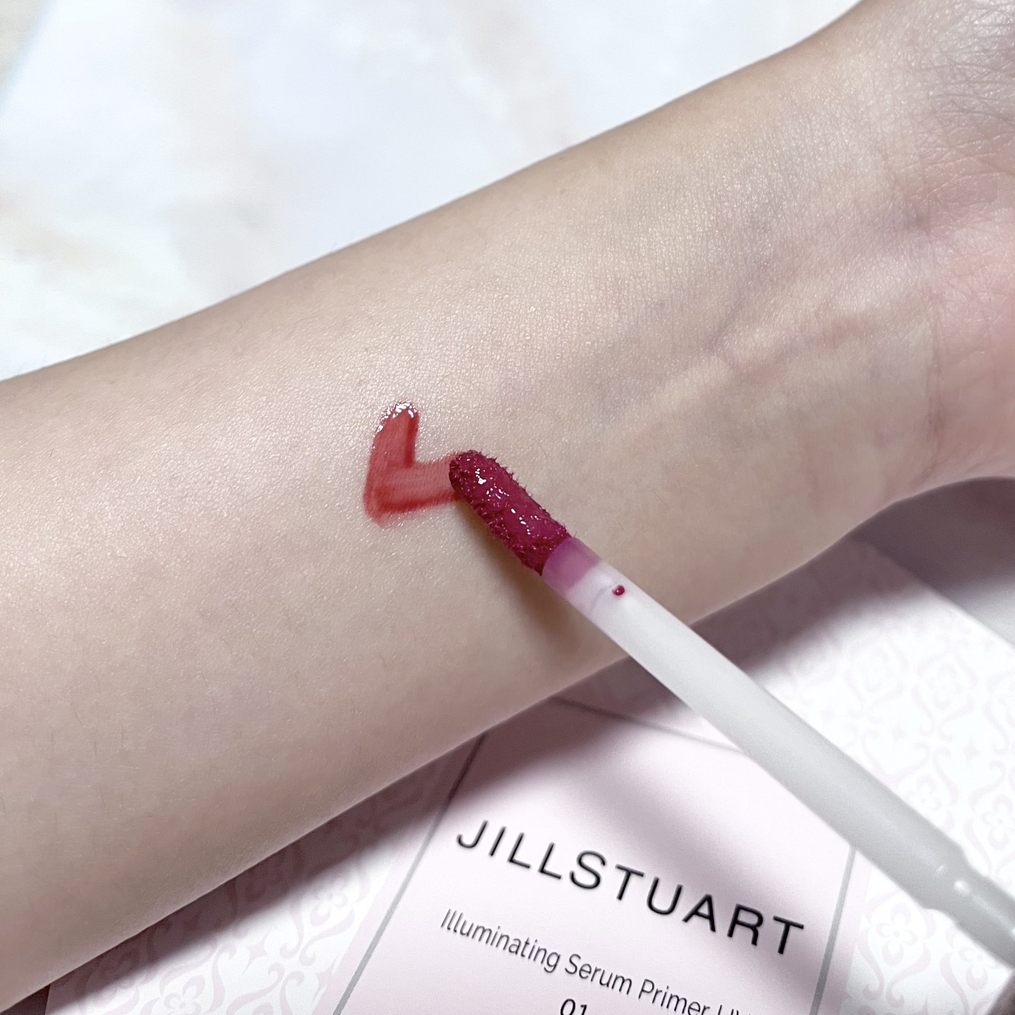 ジルスチュアート タイムレスグロウ ルージュティント 05 sunset afterglow /JILL STUART/リップティントを使ったクチコミ（2枚目）