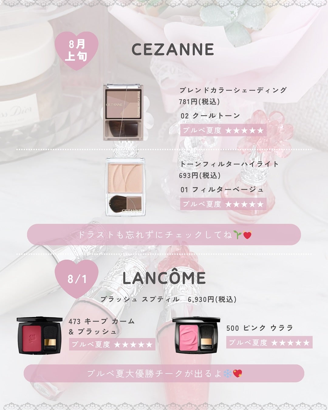 ぴーちゃん🧡インスタでコメント返信 on LIPS 「【ブルベ夏コスメカレンダー】#ブルベ夏#コスメカレンダー#新作..」(2枚目)