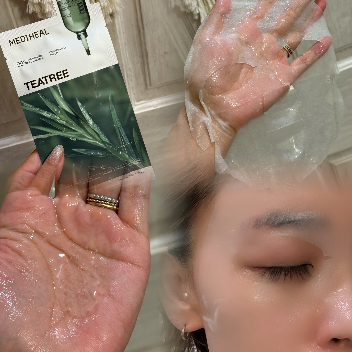 ティーツリー エッセンシャルマスクカーミングモイスチャー/MEDIHEAL/シートマスク・パックを使ったクチコミ(2枚目)