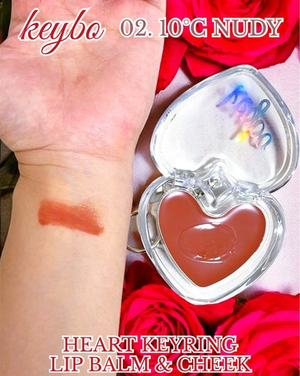 ハートリップ&チークブラシ/keybo/メイクブラシを使ったクチコミ(3枚目)