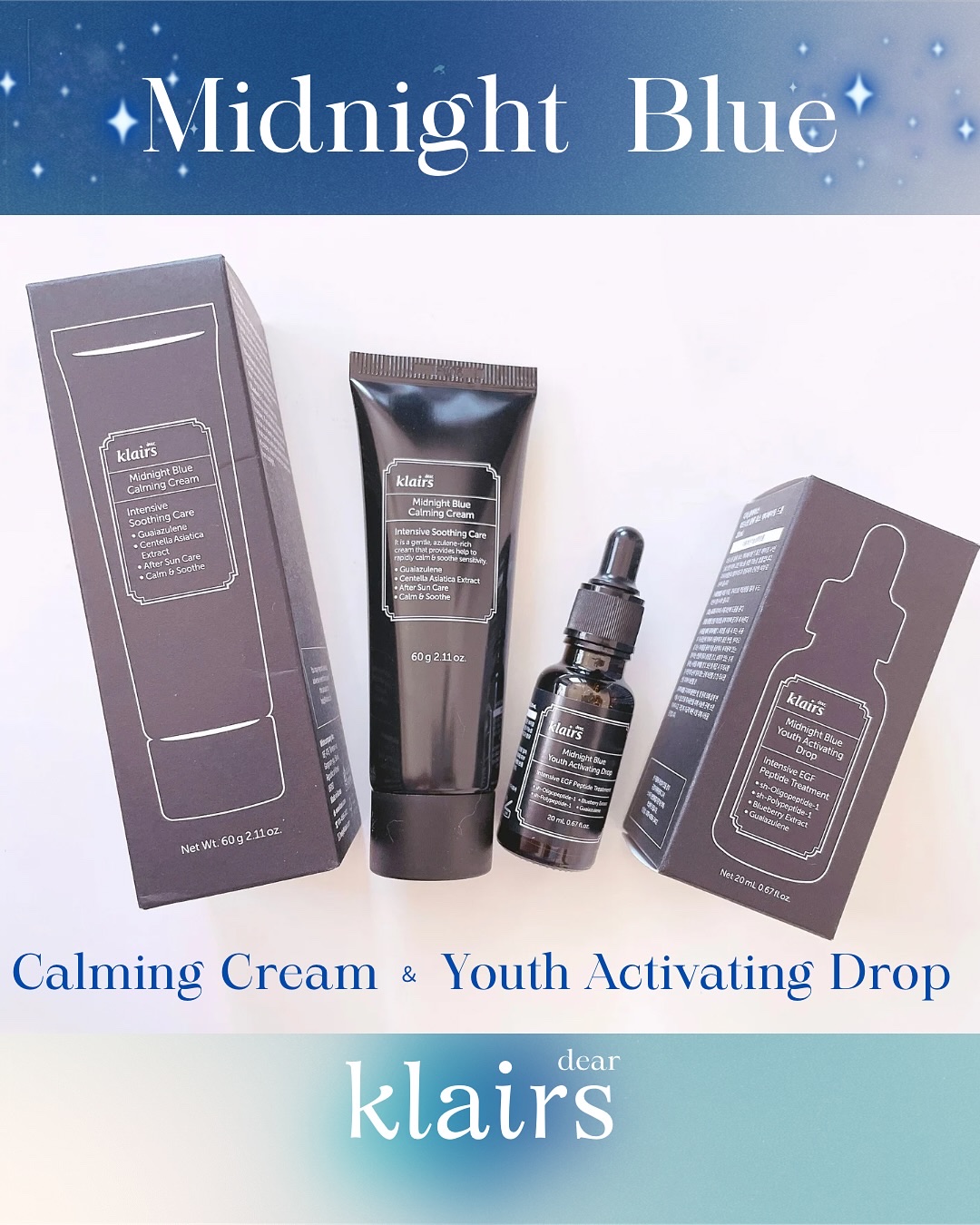 ミッドナイトブルーカーミングクリーム/Klairs/フェイスクリームを使ったクチコミ（1枚目）
