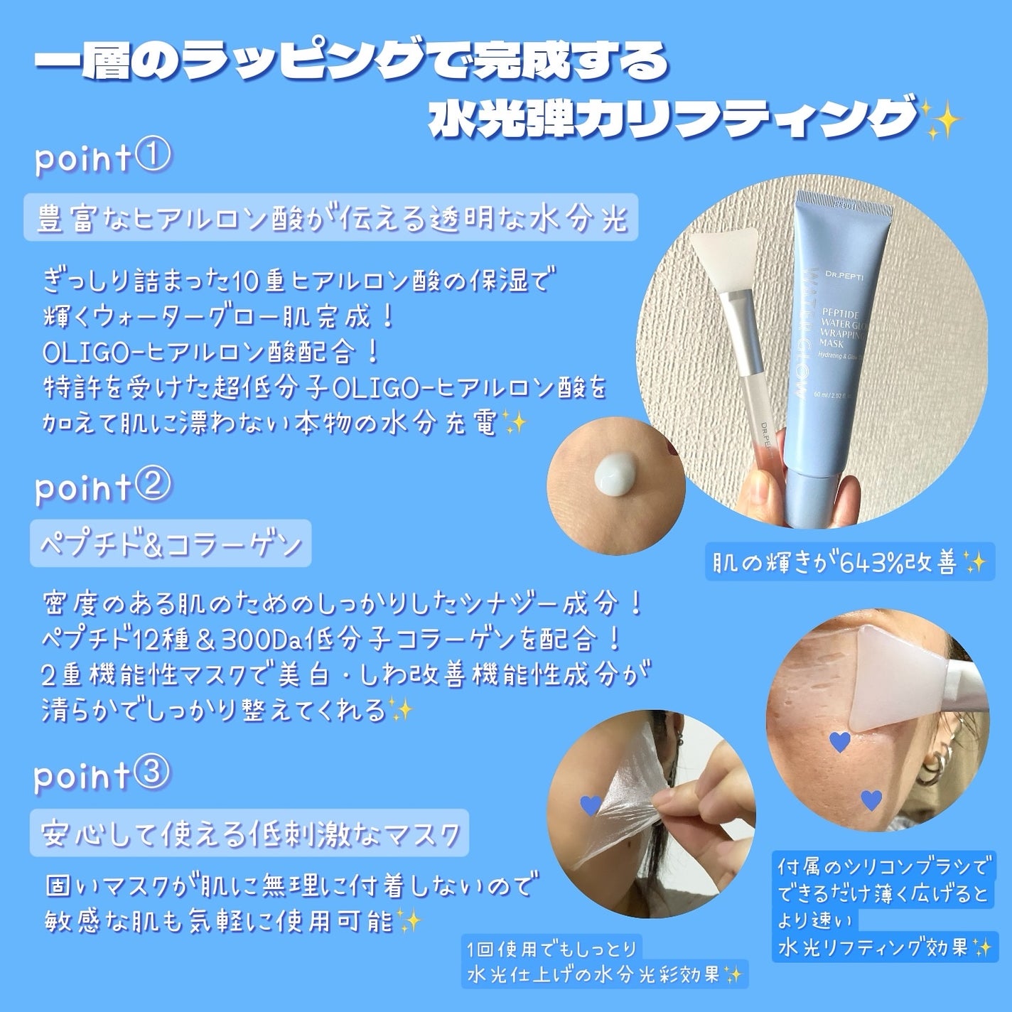 ペプチドウォーターグロウラッピングマスク/DR.PEPTI/フェイスクリームを使ったクチコミ(2枚目)
