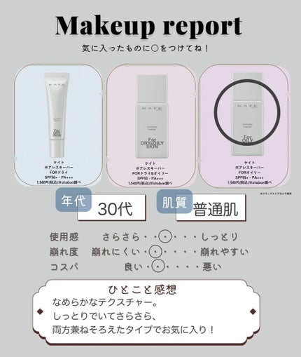 ケイト ポアレスキーパー FORドライ&オイリー/KATE/化粧下地を使ったクチコミ(1枚目)