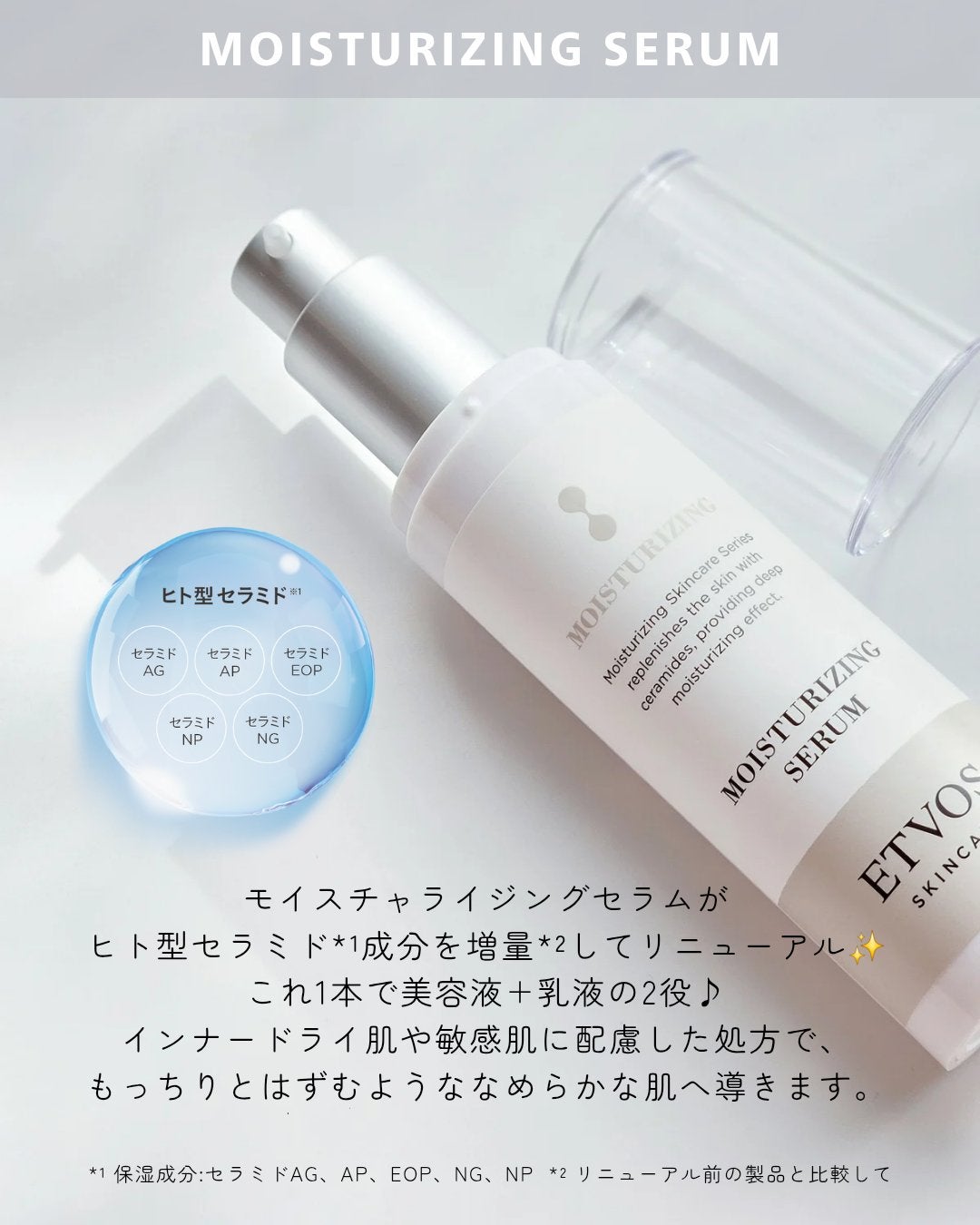 モイスチャライジングセラム/エトヴォス/美容液を使ったクチコミ(2枚目)