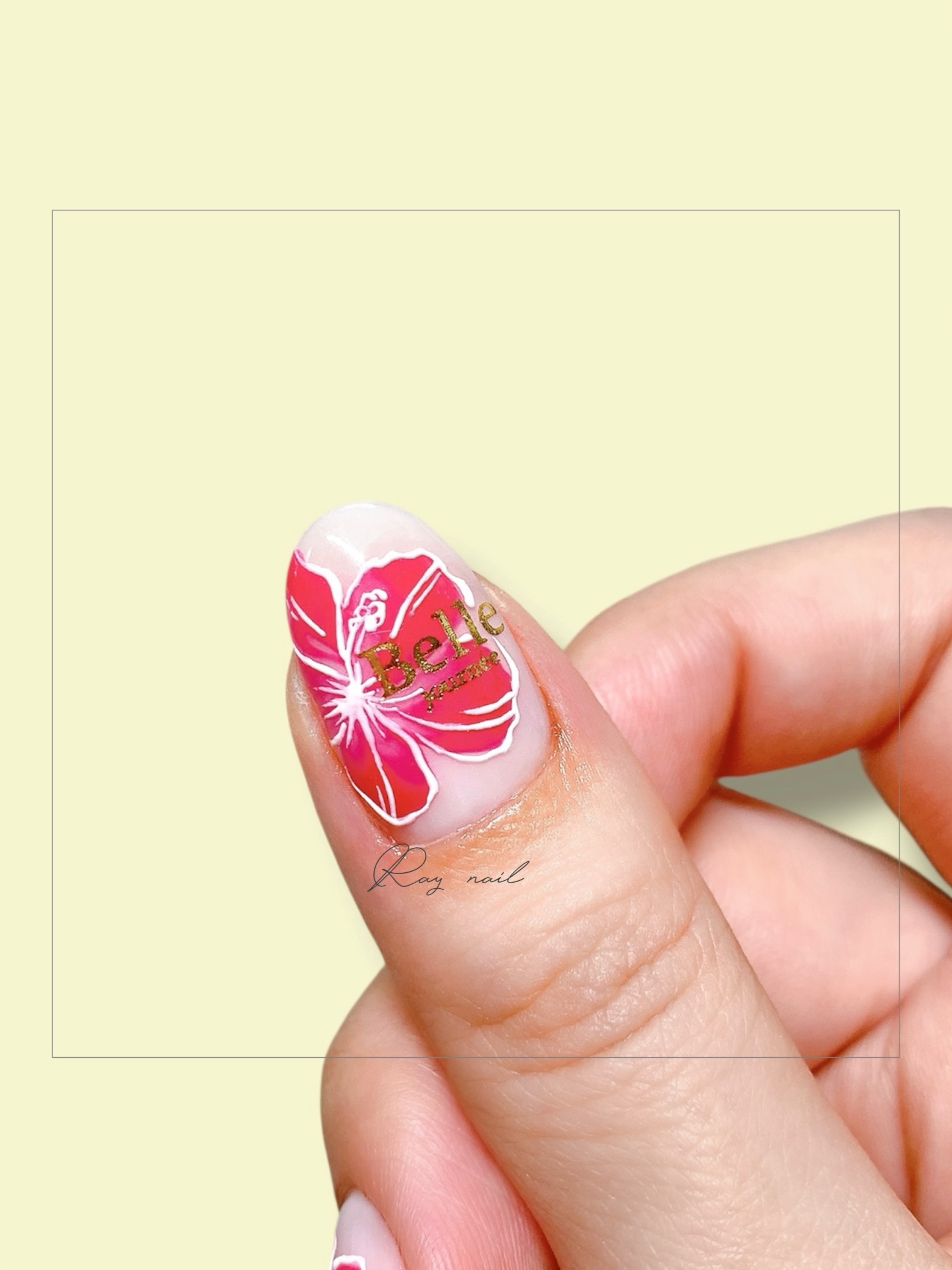 夏ネイルのネイルデザイン - ハイビスカス🌺ネイル💅 やり方はこちら