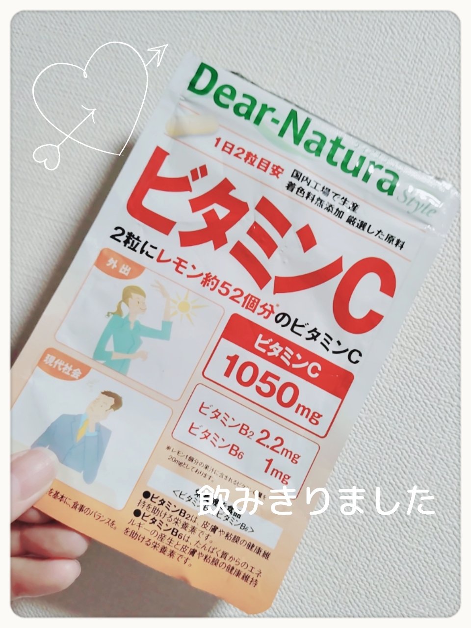 ビタミンC 60粒/Dear-Natura (ディアナチュラ)/健康サプリメントを使ったクチコミ（1枚目）