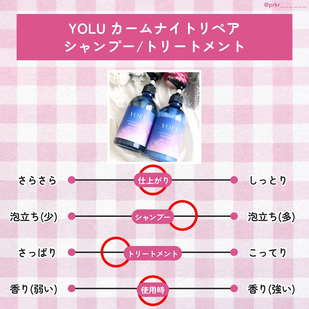 カームナイトリペアシャンプー／トリートメント/YOLU/シャンプー・コンディショナーを使ったクチコミ（3枚目）