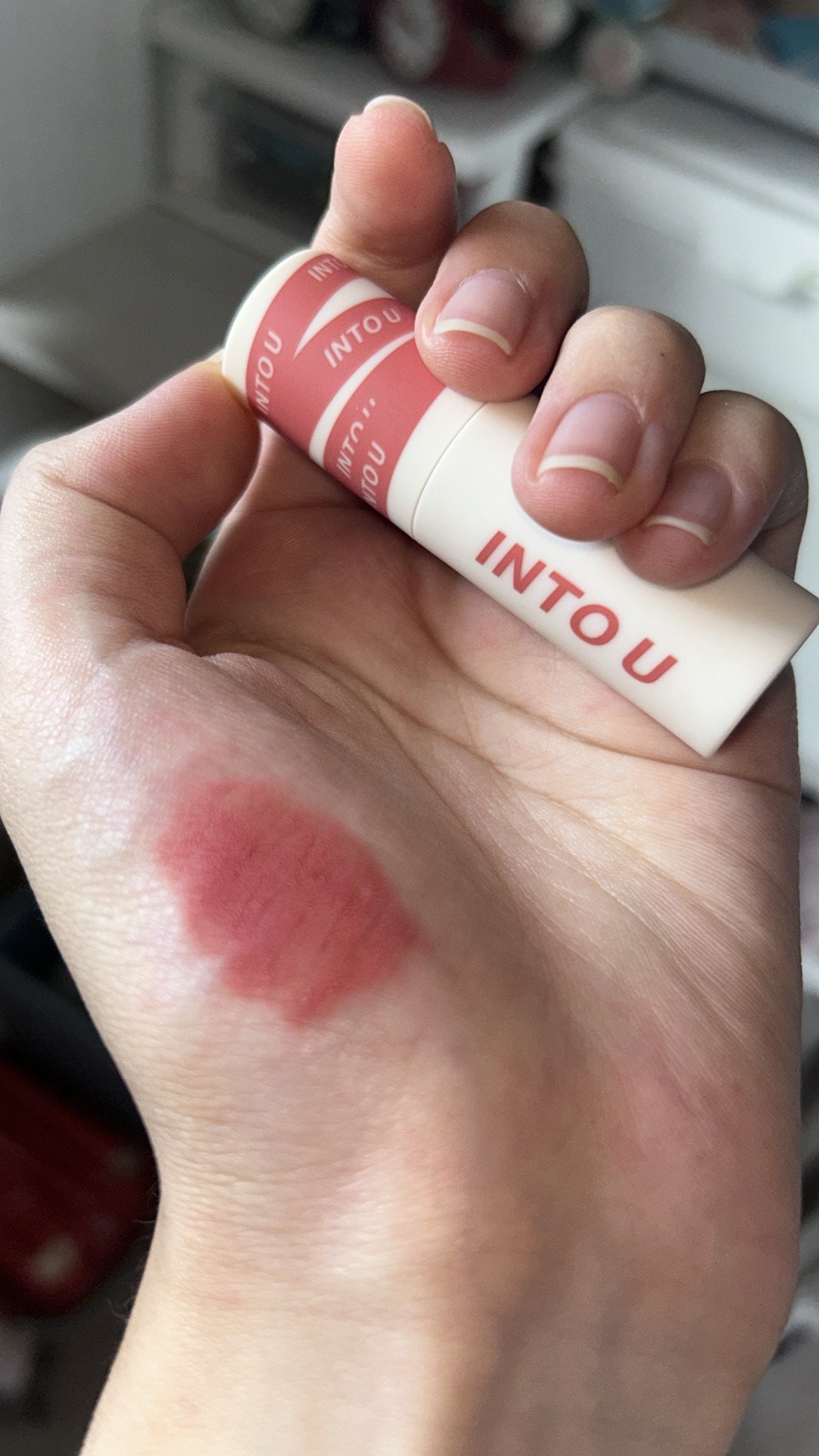 スーパーマットリップ&チークマッド/INTO U/口紅を使ったクチコミ(2枚目)