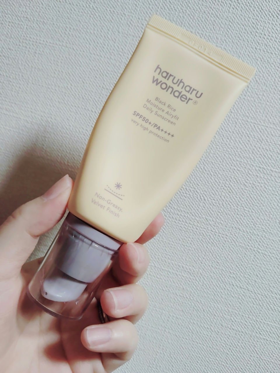 ブラックライスモイスチャーエアリーフィットデイリーサンスクリーン/haruharu wonder/日焼け止めクリームを使ったクチコミ（1枚目）