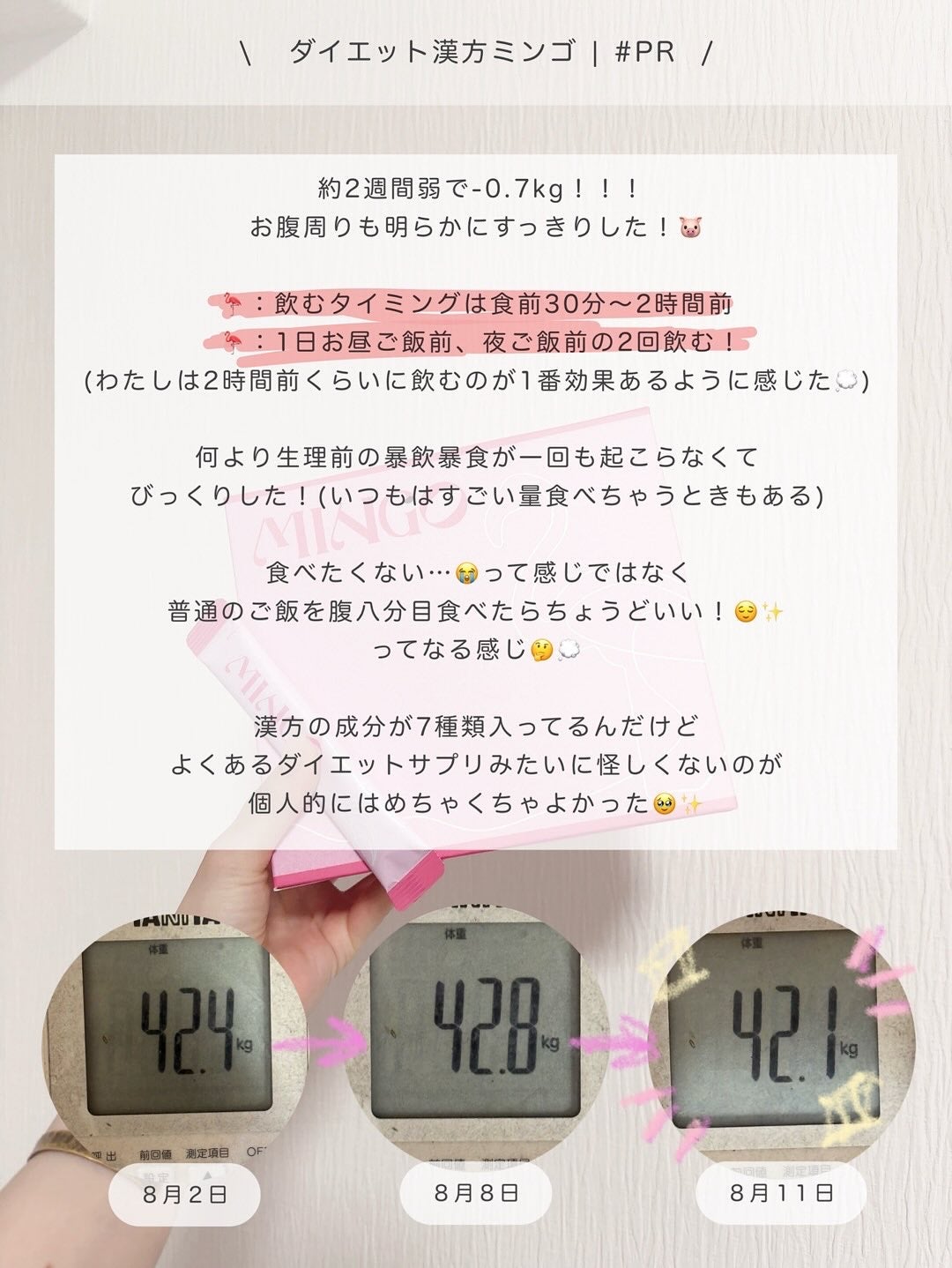 ダイエット韓方ミンゴ/ソヌ/ボディサプリメントを使ったクチコミ(3枚目)