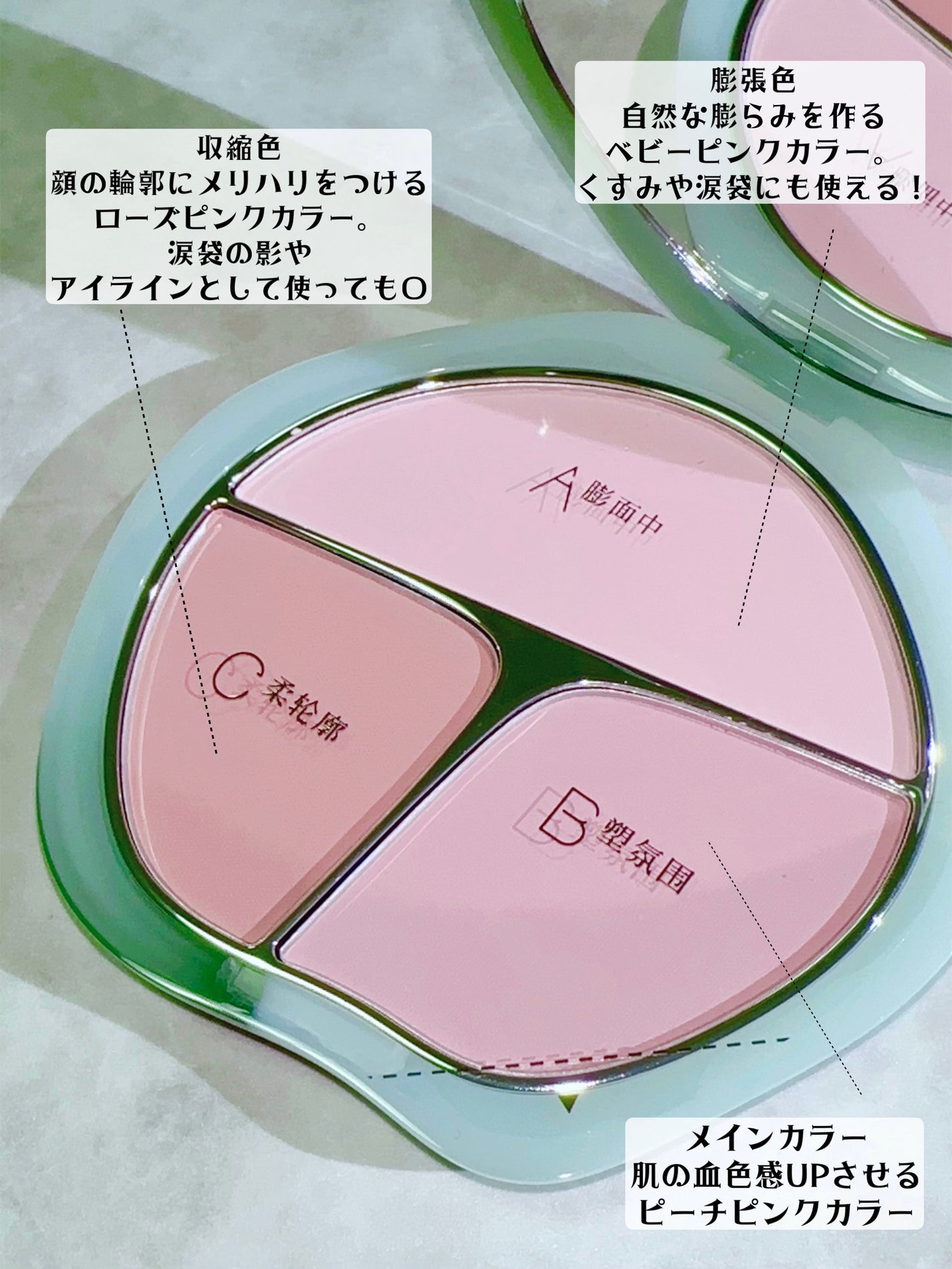 TIMAGE 3色チークパレット/TIMAGE/パウダーチークを使ったクチコミ(3枚目)